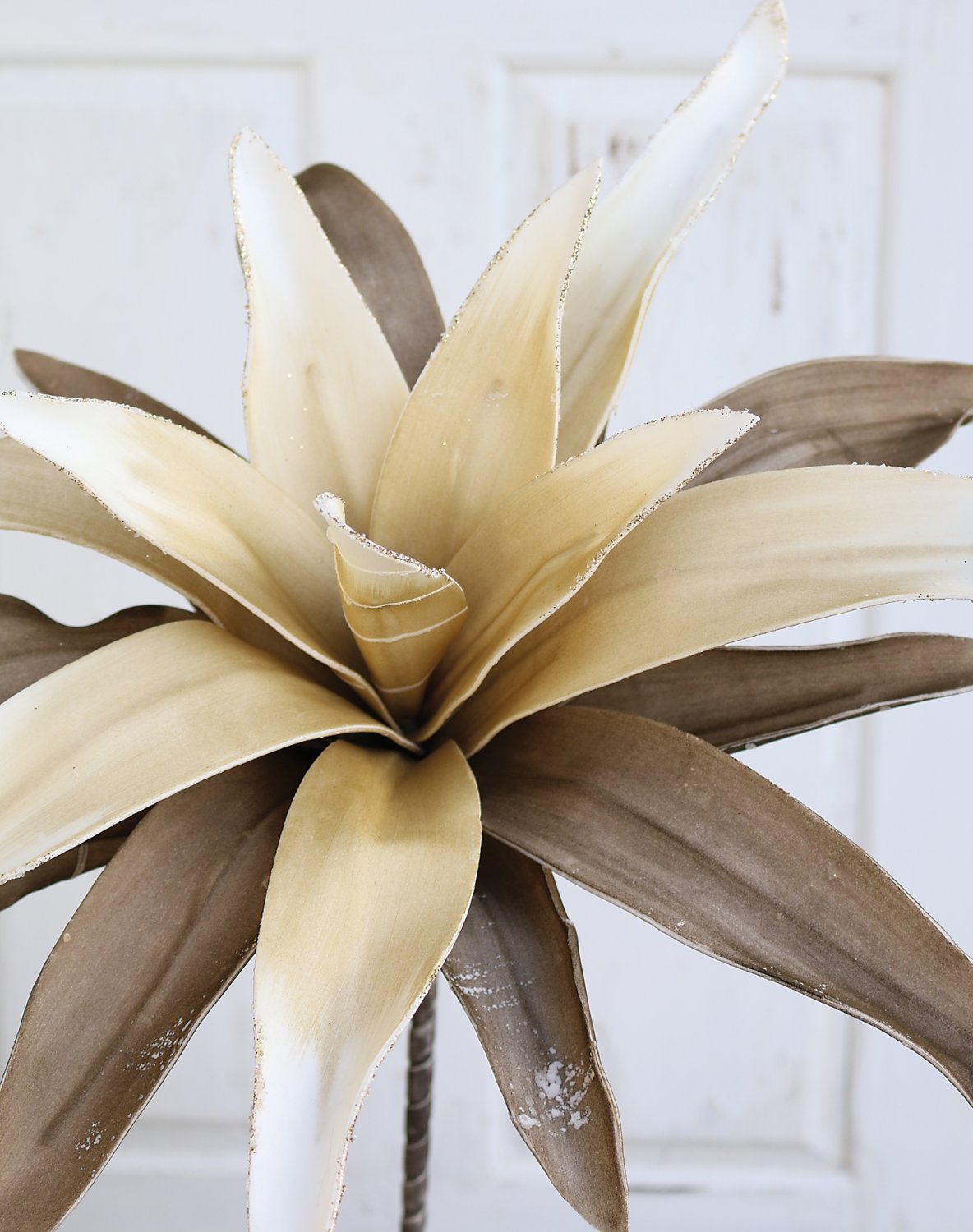 Künstliche Soft flower 'Aloe', mit Glitter, 90 cm, braun-gold