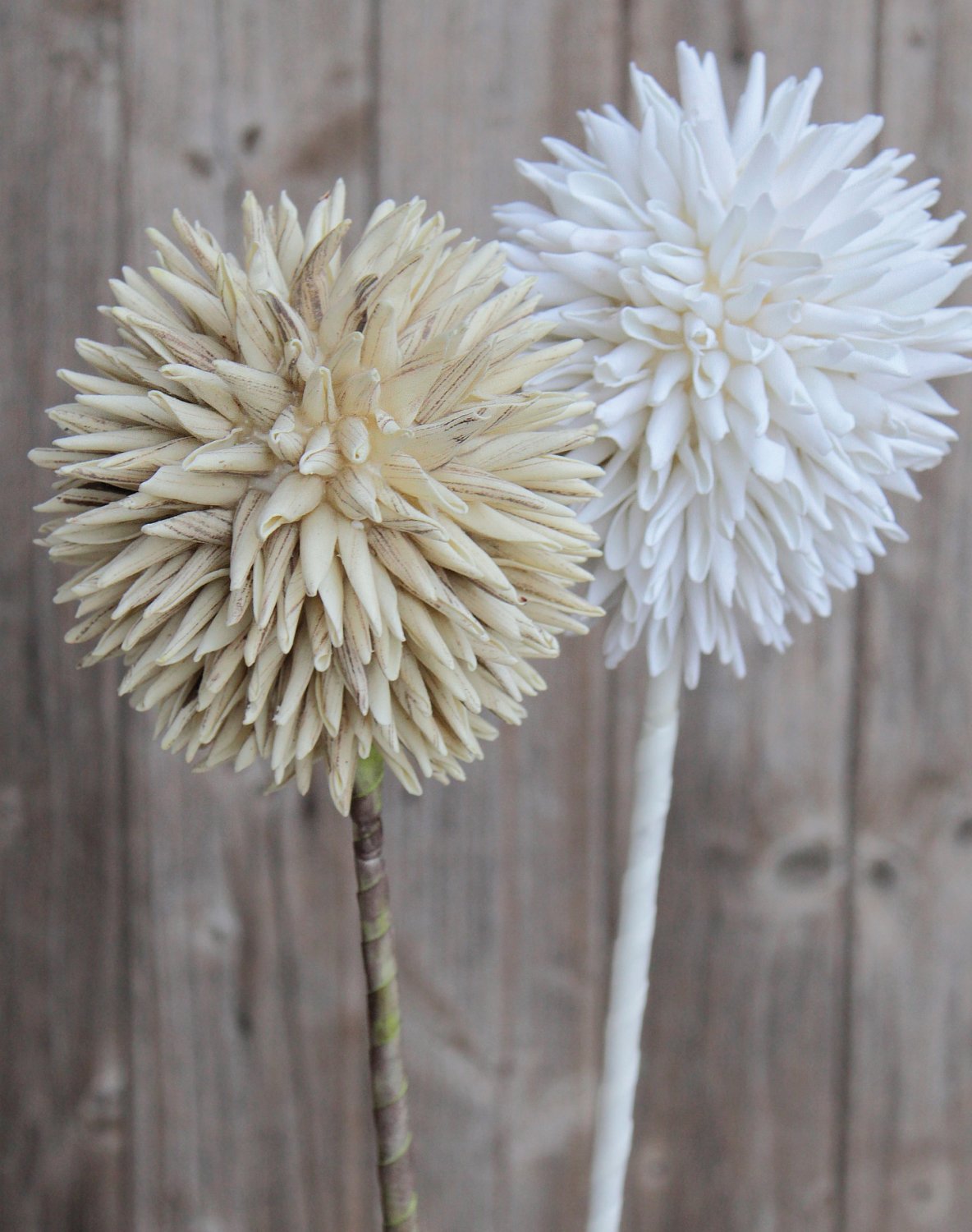 Artificial soft flower 'allium', 80 cm, pure white