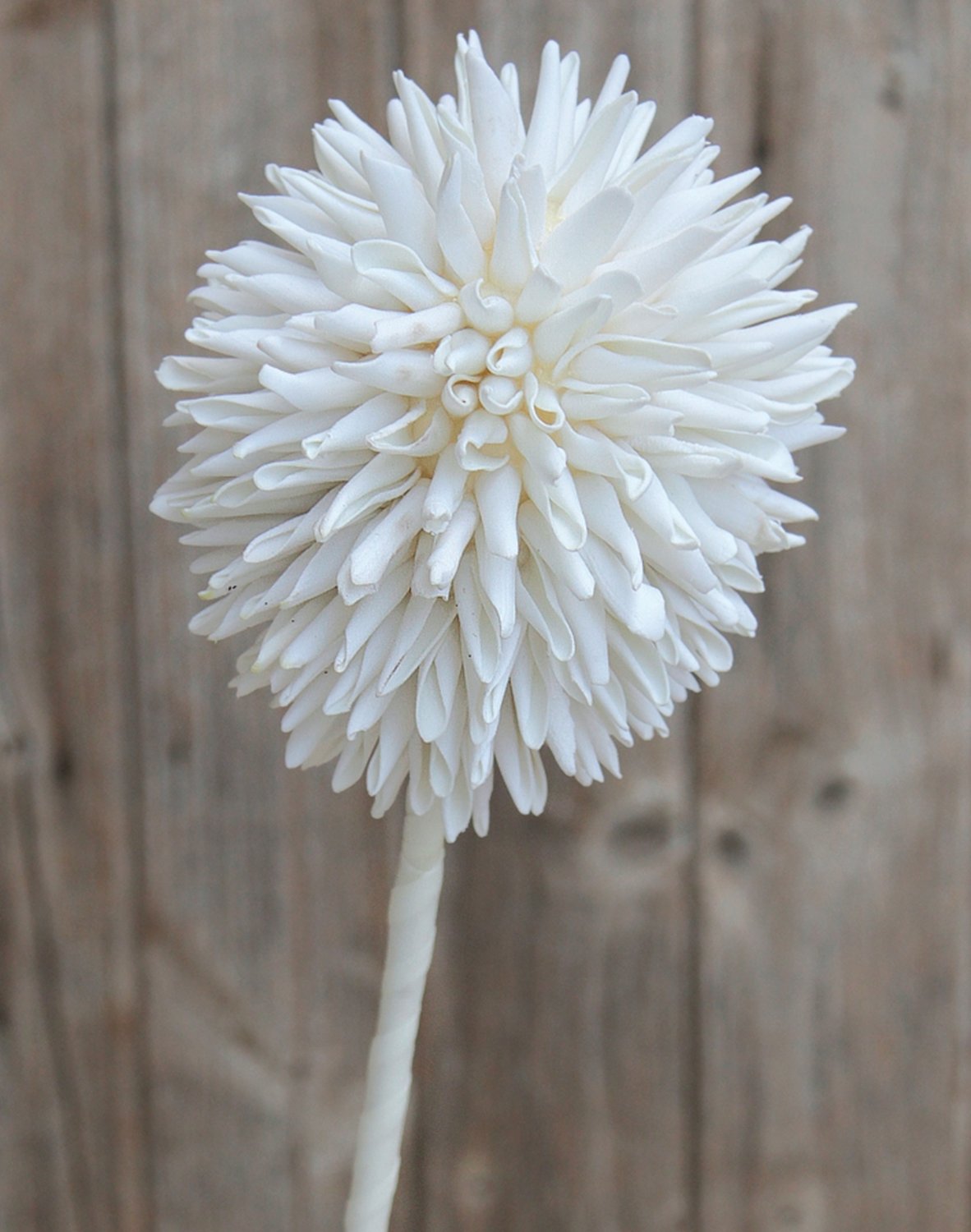 Artificial soft flower 'allium', 80 cm, pure white