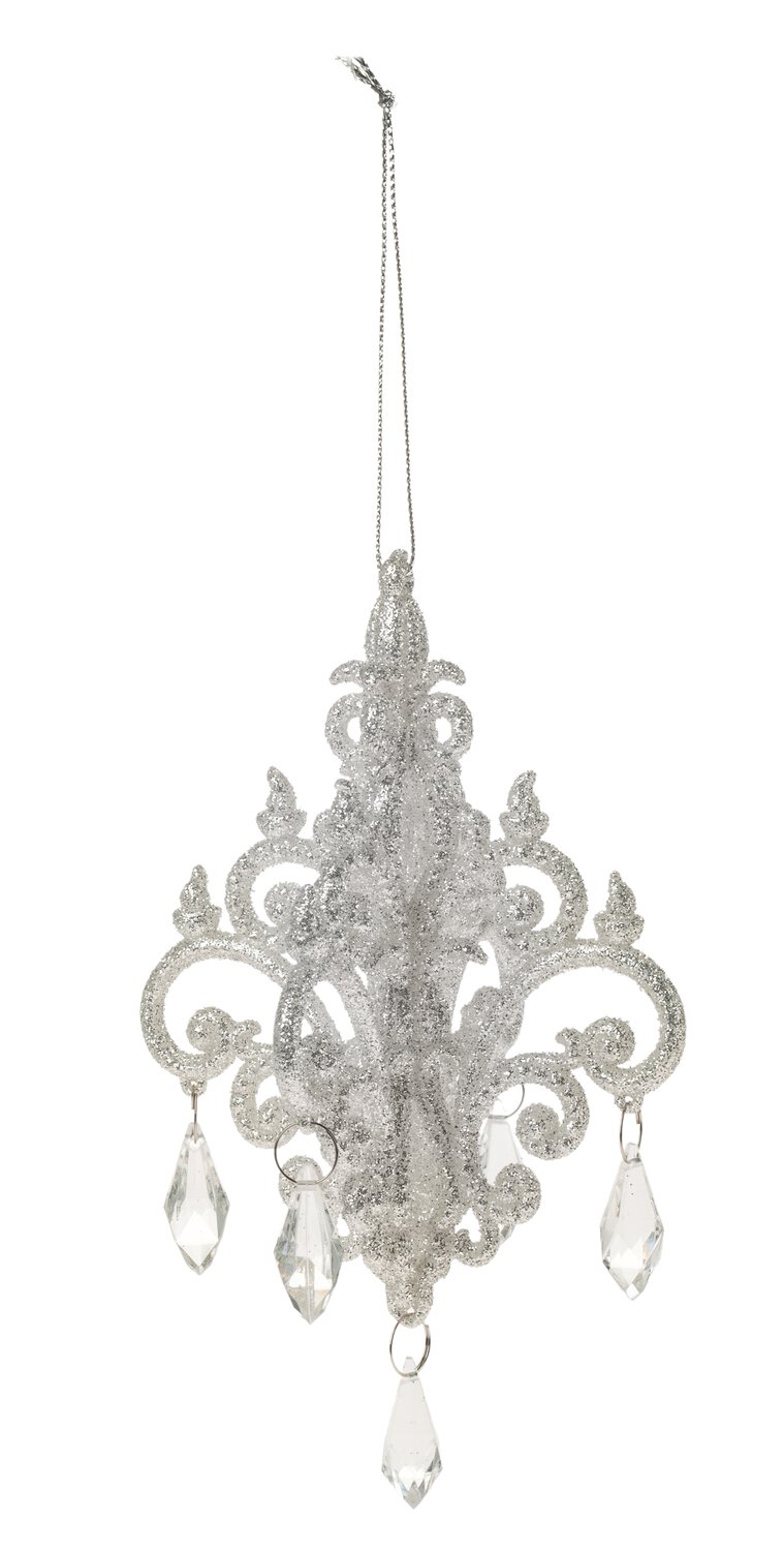 Deko Ornament 'Lüster' aus Acryl Material, 14 cm, silber Deko Ornament 'Lüster' aus Acryl Material, 14 cm, silber