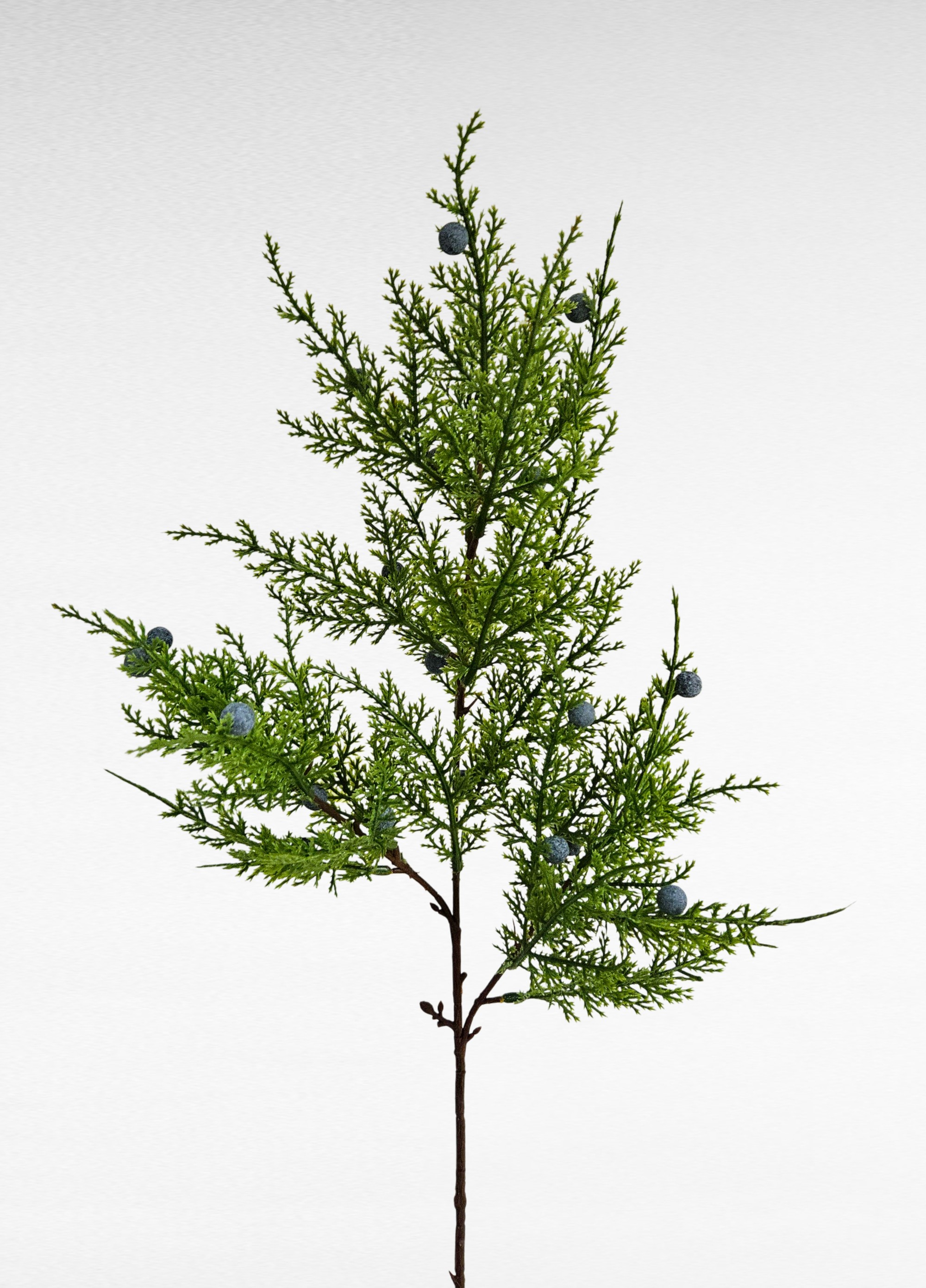 Fake Wacholderzweig mit Beeren, Real Touch, 64 cm, grün