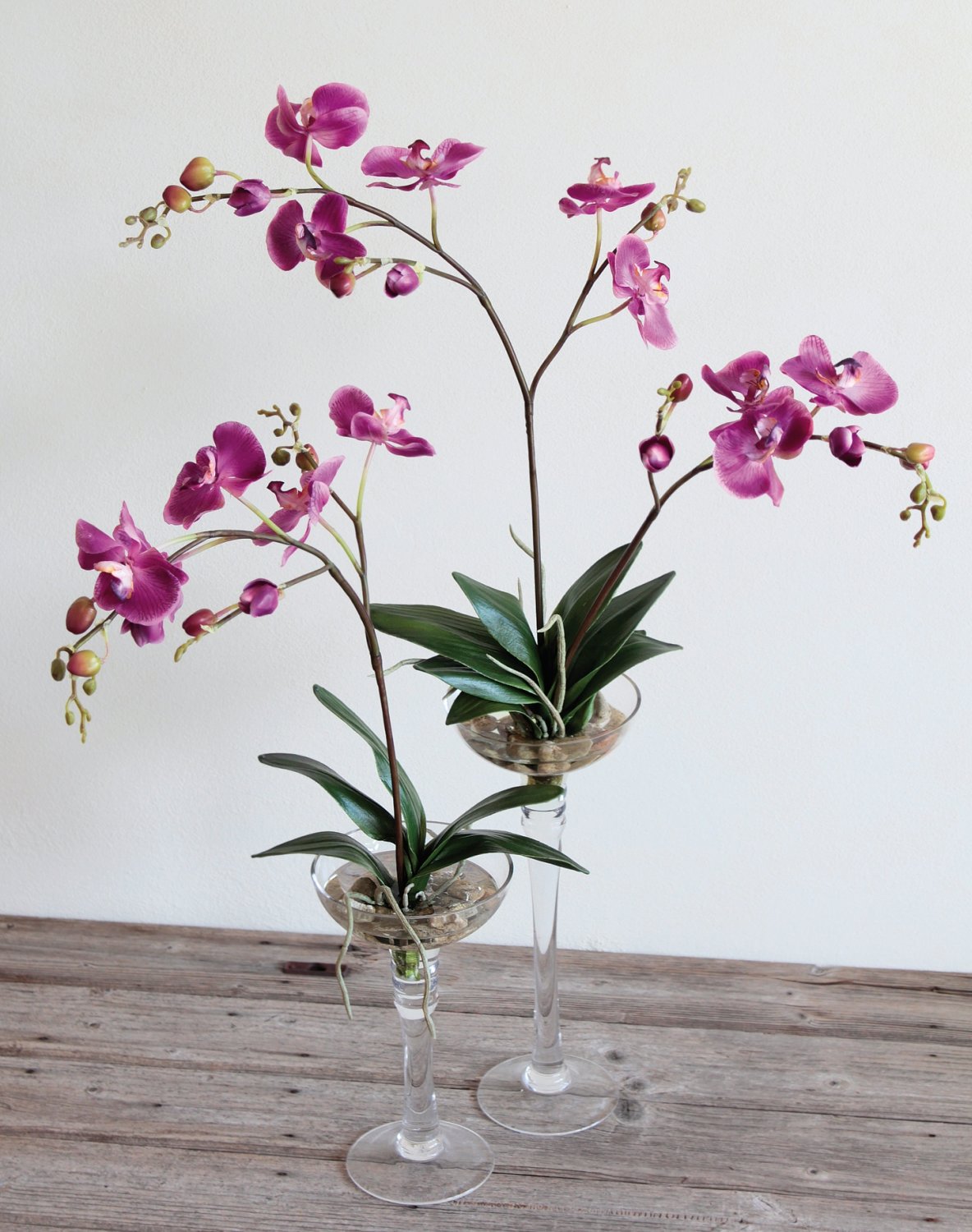 Künstliche Orchidee Phalaenopsis, Vase mit 'Wasser', 90 cm, Real Touch