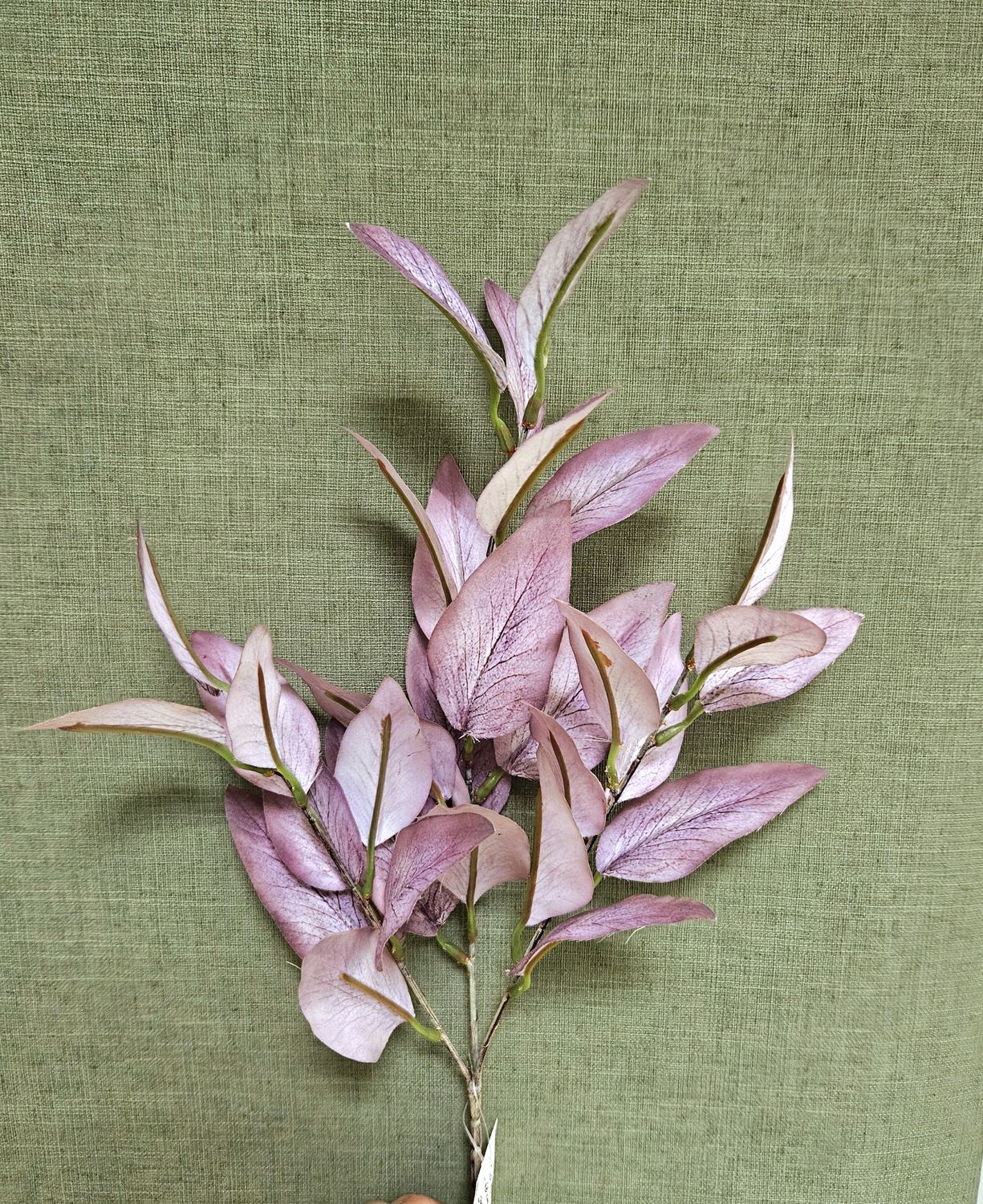 Eukalyptus Kunstzweig, 66 cm, Soft Feel, grün-rosa