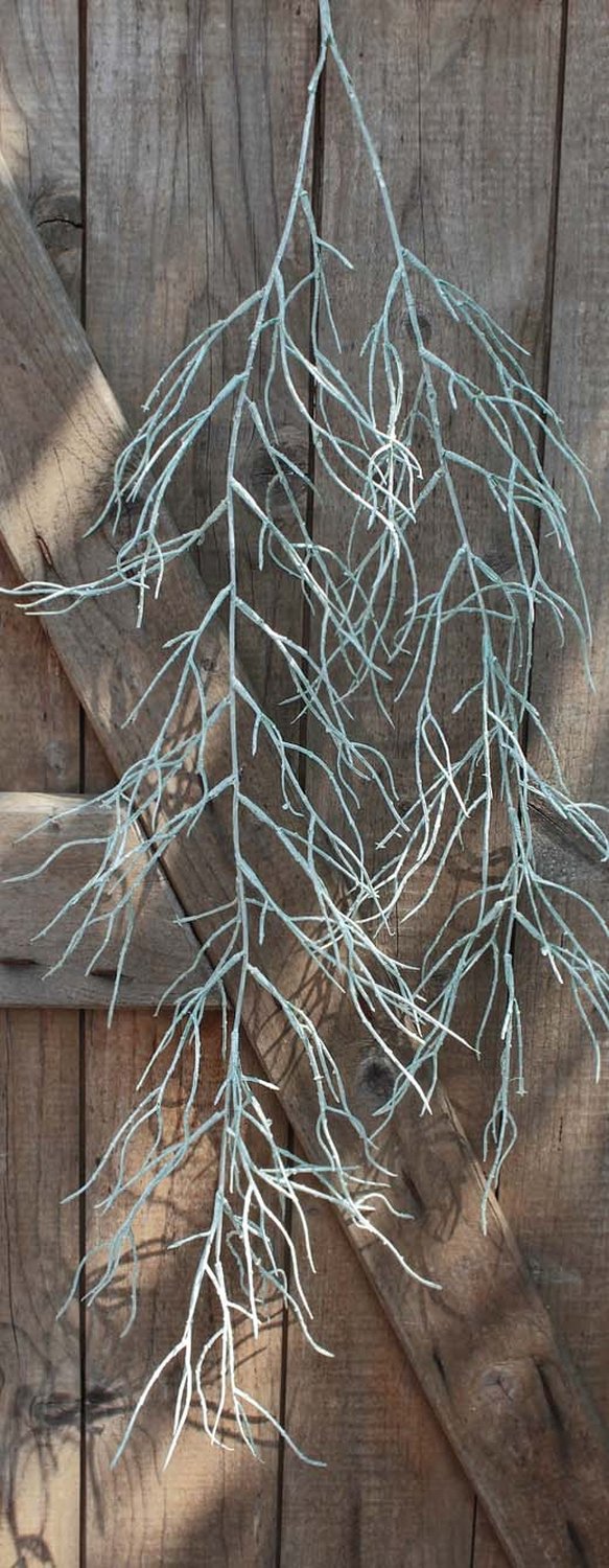 Künstliche Tillandsia, hängend, 104 cm, frost-grün