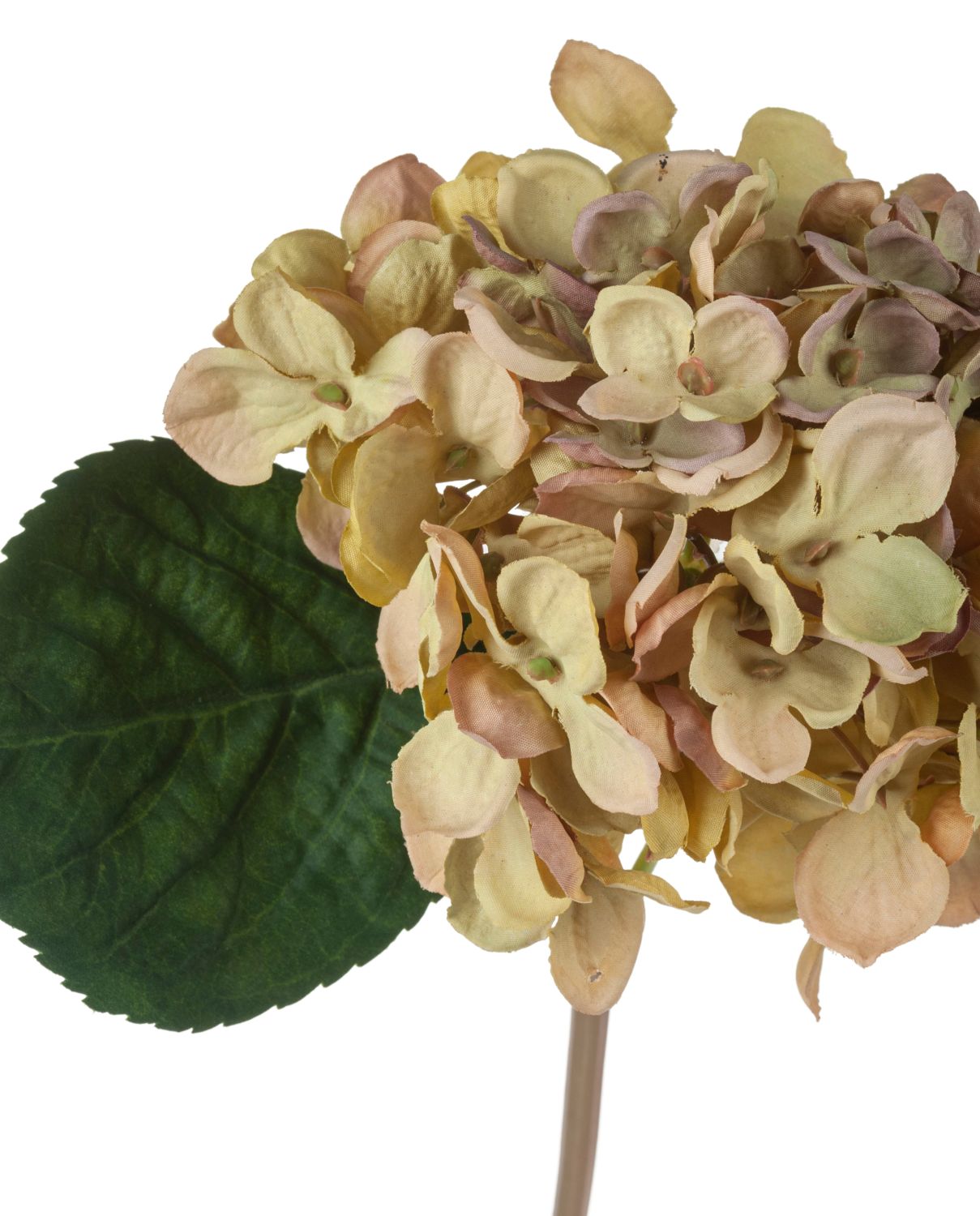 Artificial hydrangea, 43 cm, green-brown