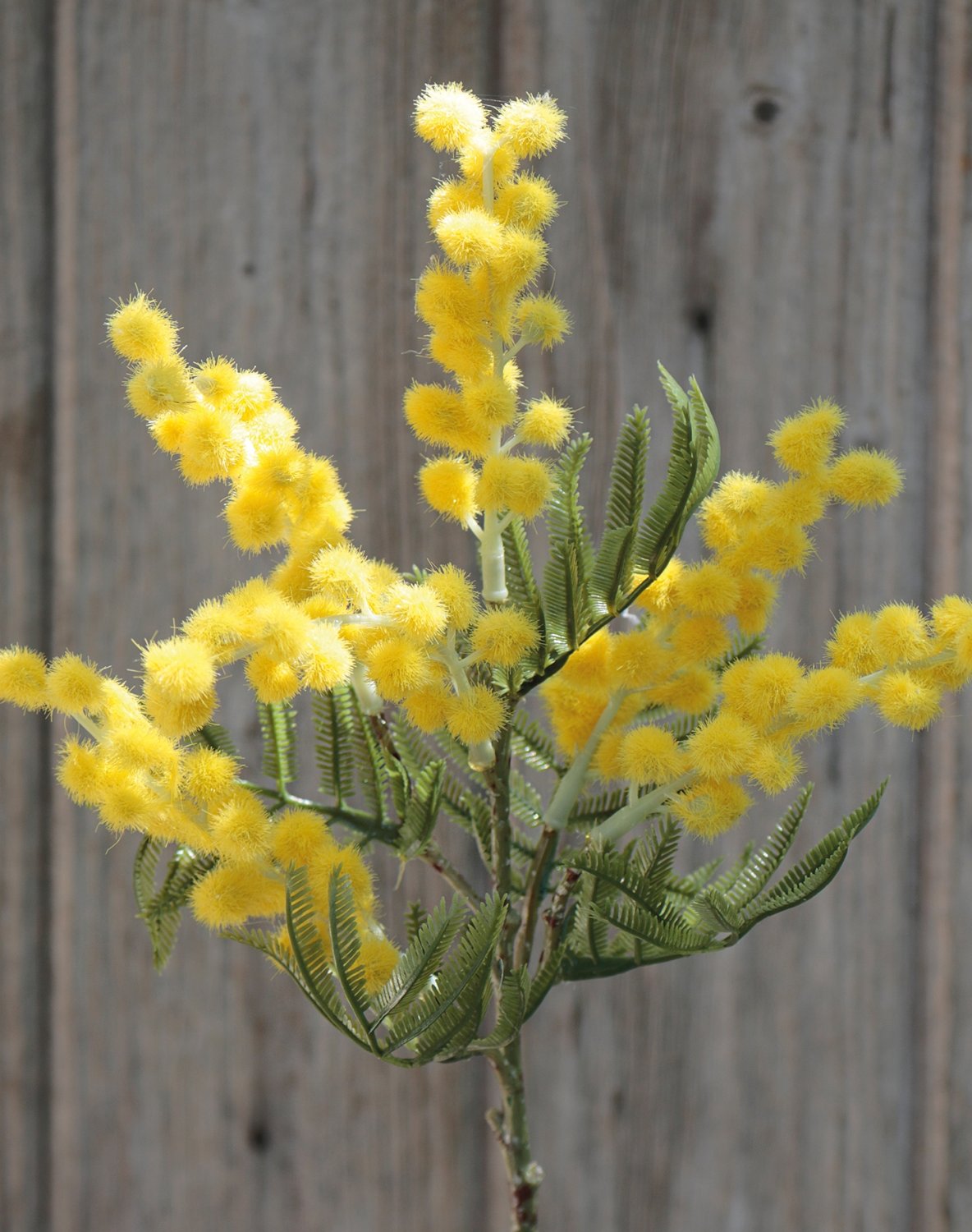 Artificial mimosa branch, 38 cm, yellow