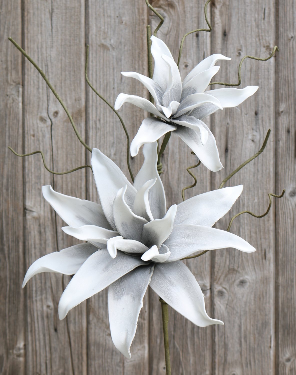 Rama floral artificial "soft flower", 2 flores, 105 cm, gris Rama floral artificial "soft flower", 2 flores, 105 cm, gris