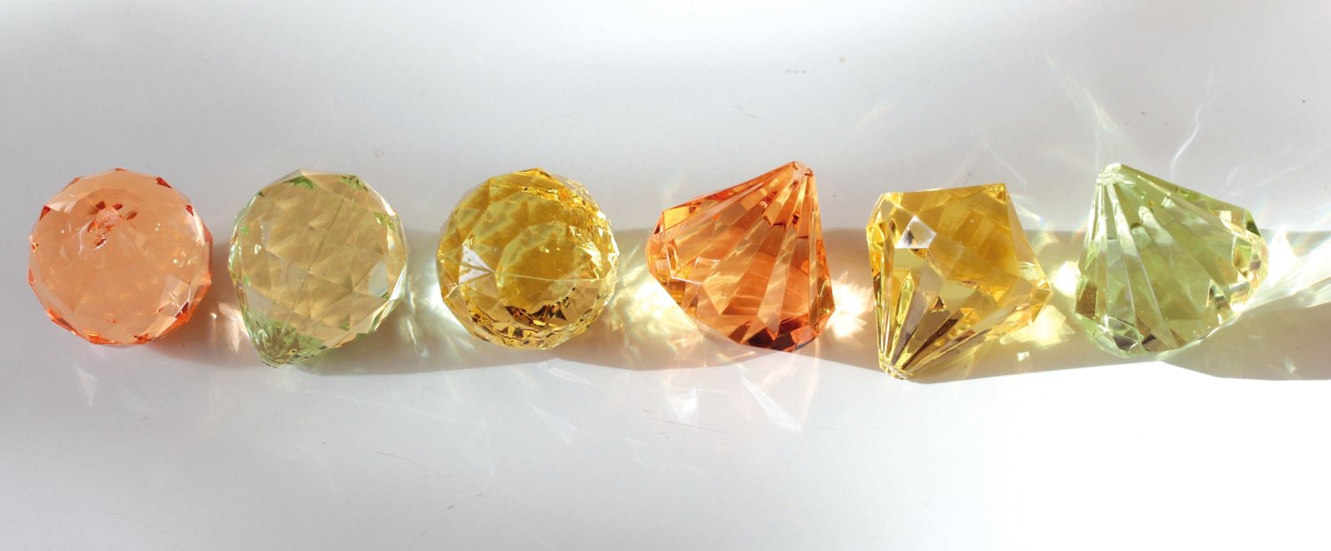 Deko Diamanten / -kugeln, 3 Farbtöne, 4 cm, gelb