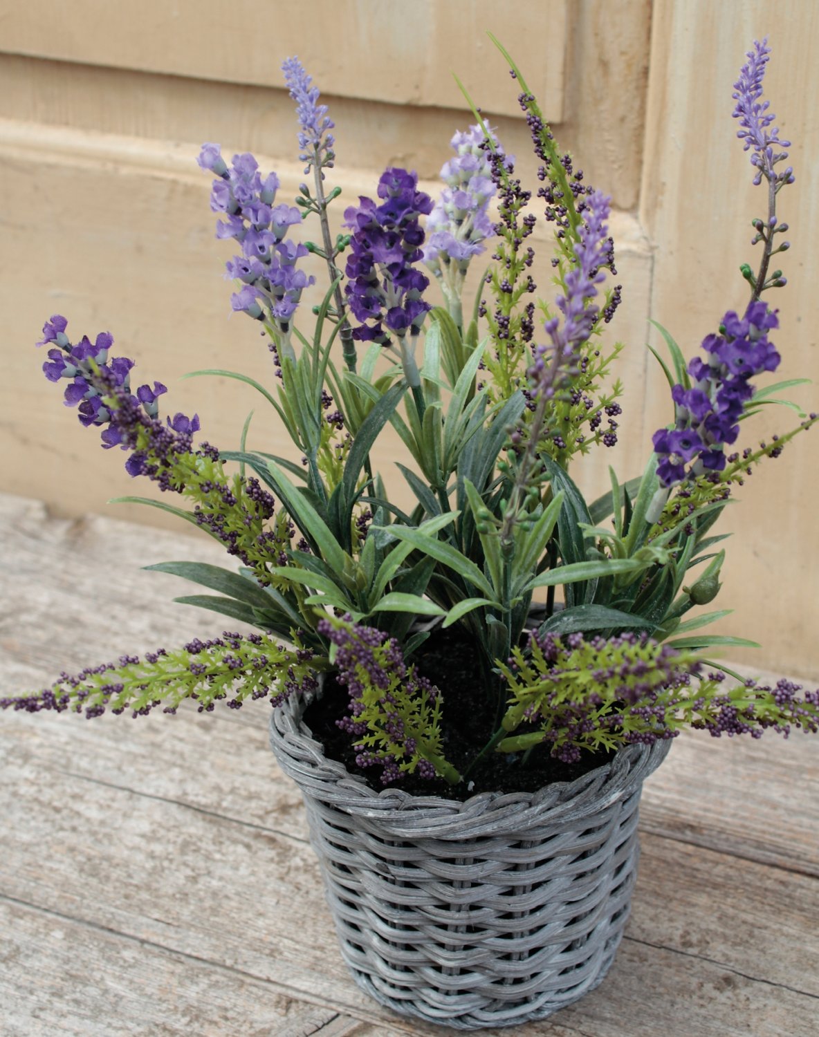 Künstlicher Lavendel im Korb, 30 cm, dunkelviolett
