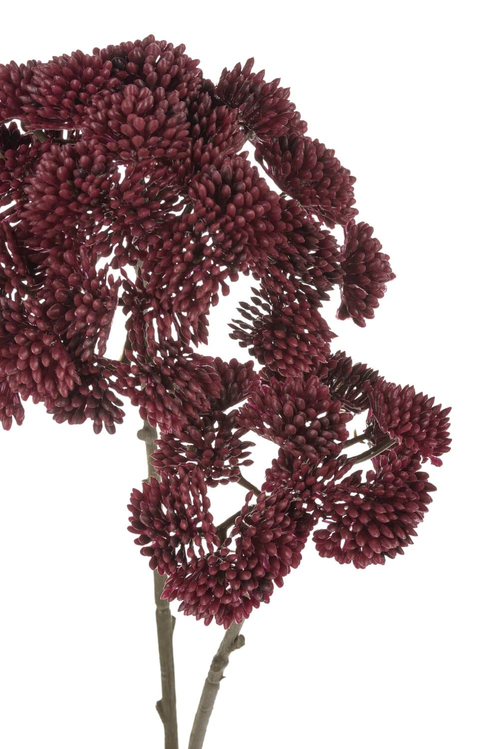 Faux sedum branch "Vintage", 70 cm, burgundy red