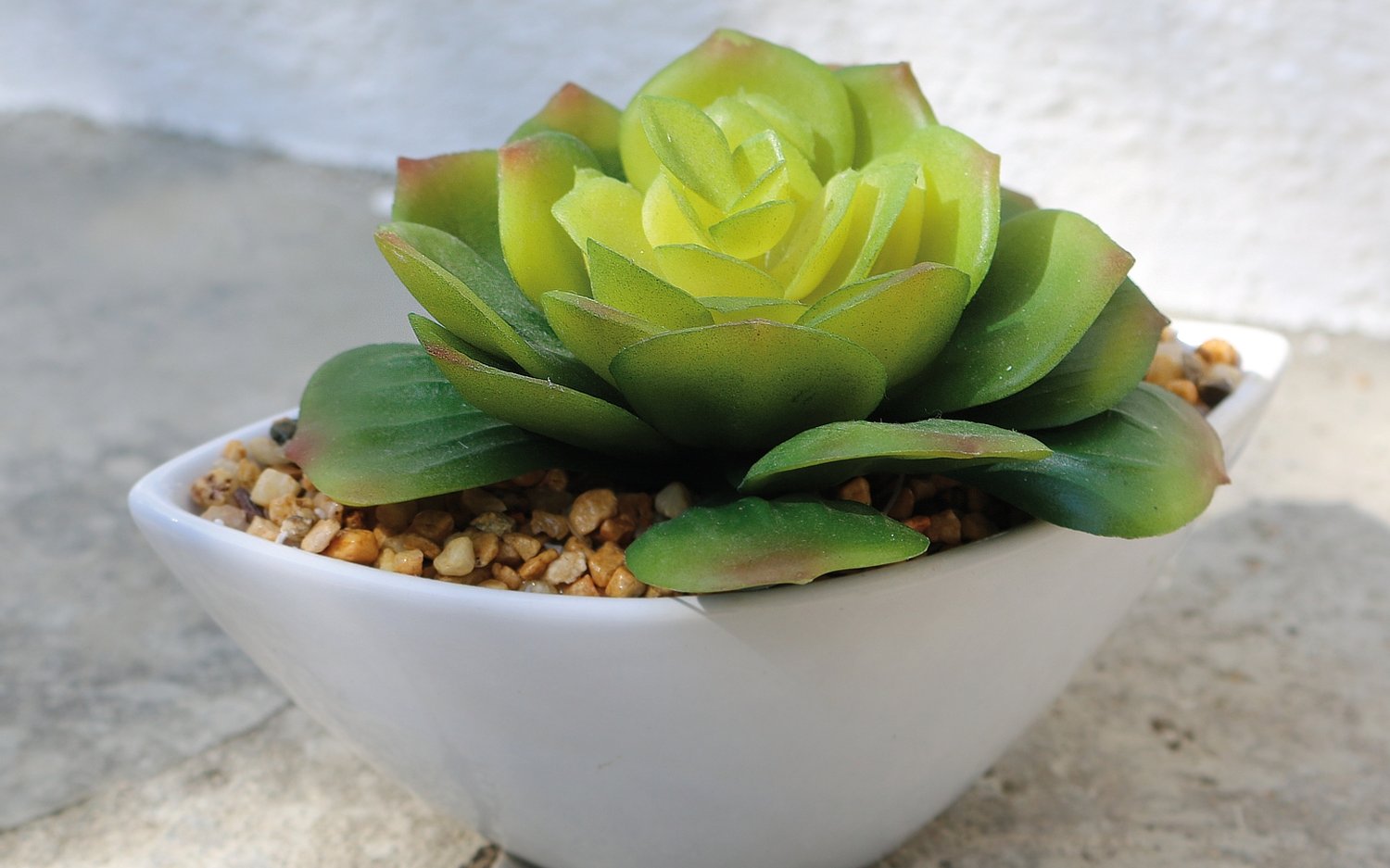 Künstliche Echeveria in Keramiktopf, 9cm, grün