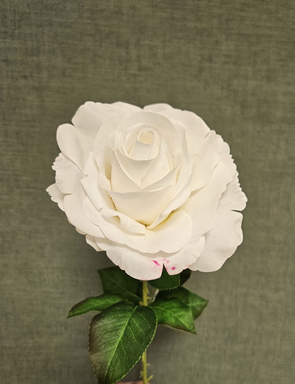 Kunstrose 'Gloria Dei', 56 cm (Blüte Ø 2 cm), Soft Feel, pur weiß