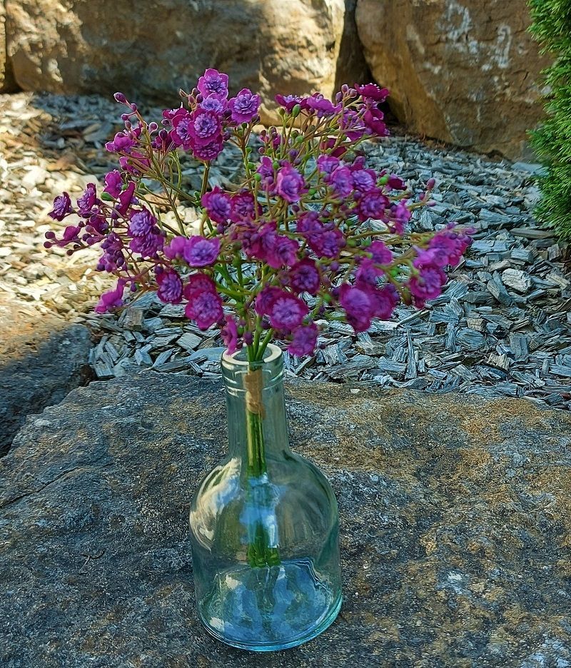 Künstliche Gypsophilia im Bund, 5-fach, 30 cm, hellviolett-dunkelviolett