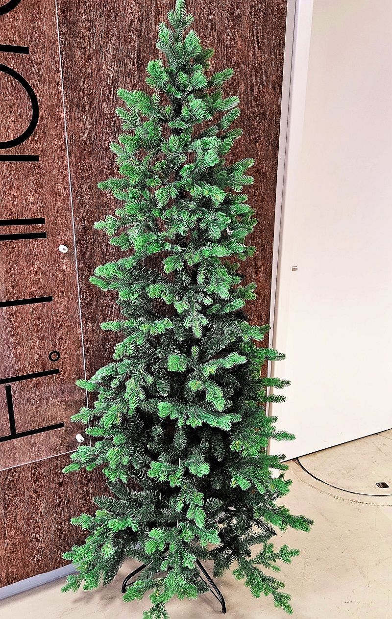 Kunsttannenbaum 'halb' mit Metallständer, 180 cm, Ø 100 cm, grün