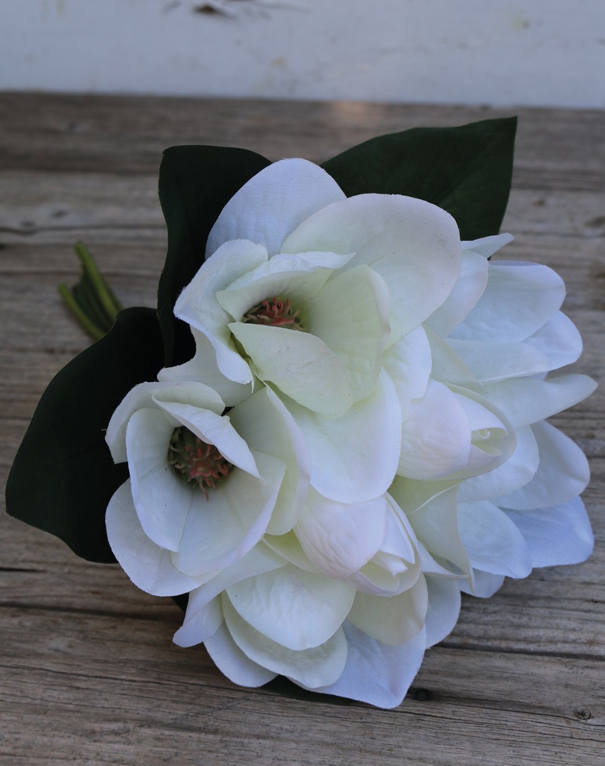 Künstlicher Magnolienbund, 7-fach, 31 cm, creme-weiß
