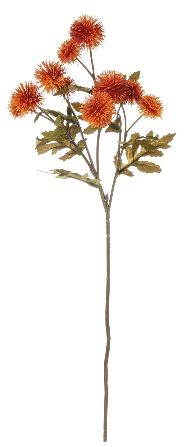 Künstliche Distel "Vintage", 10-fach, 56 cm, orange