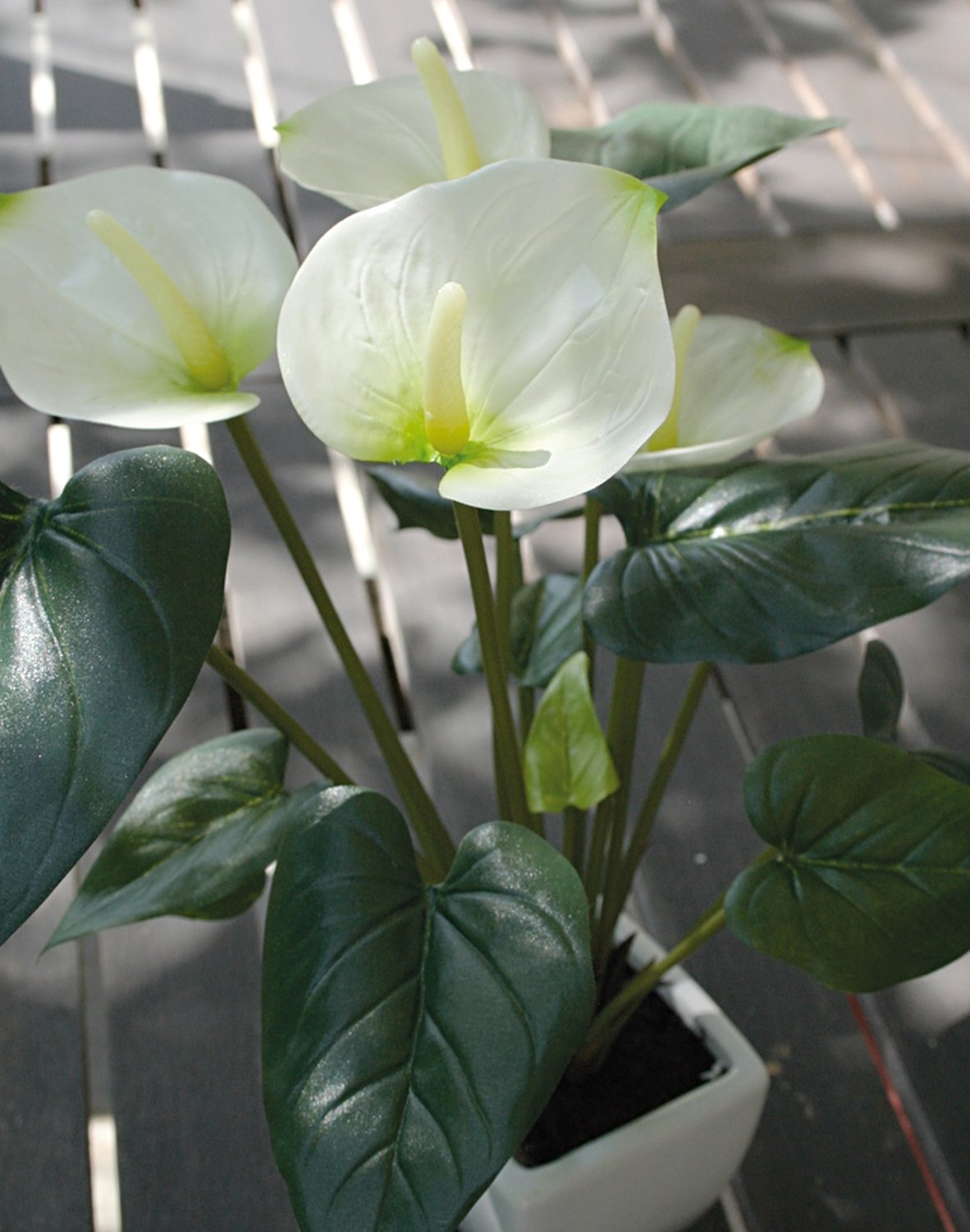 Künstliche Anthurium, getopft, 39 cm, weiß