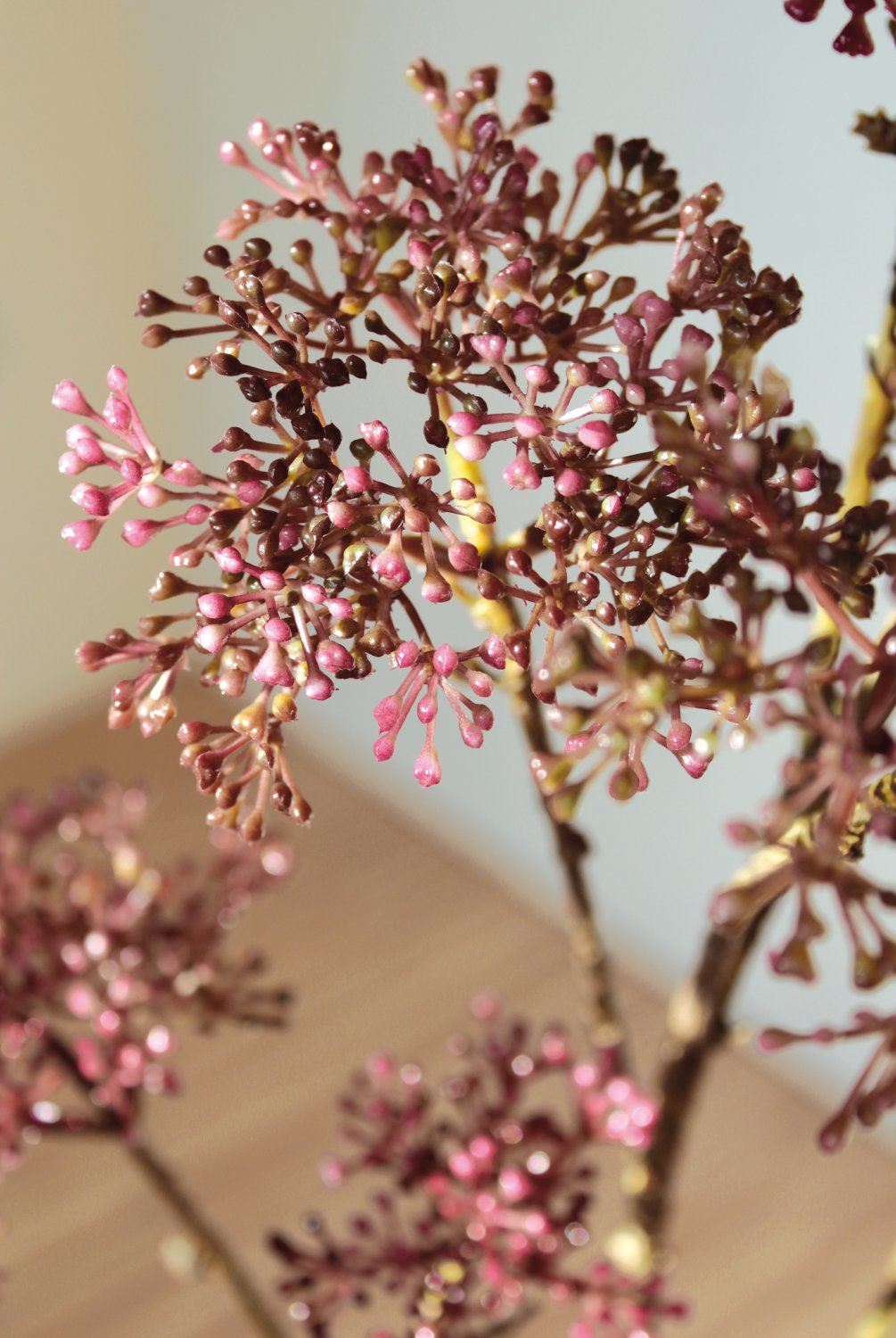 Artificial Viburnum stem, 100 cm, burgundy