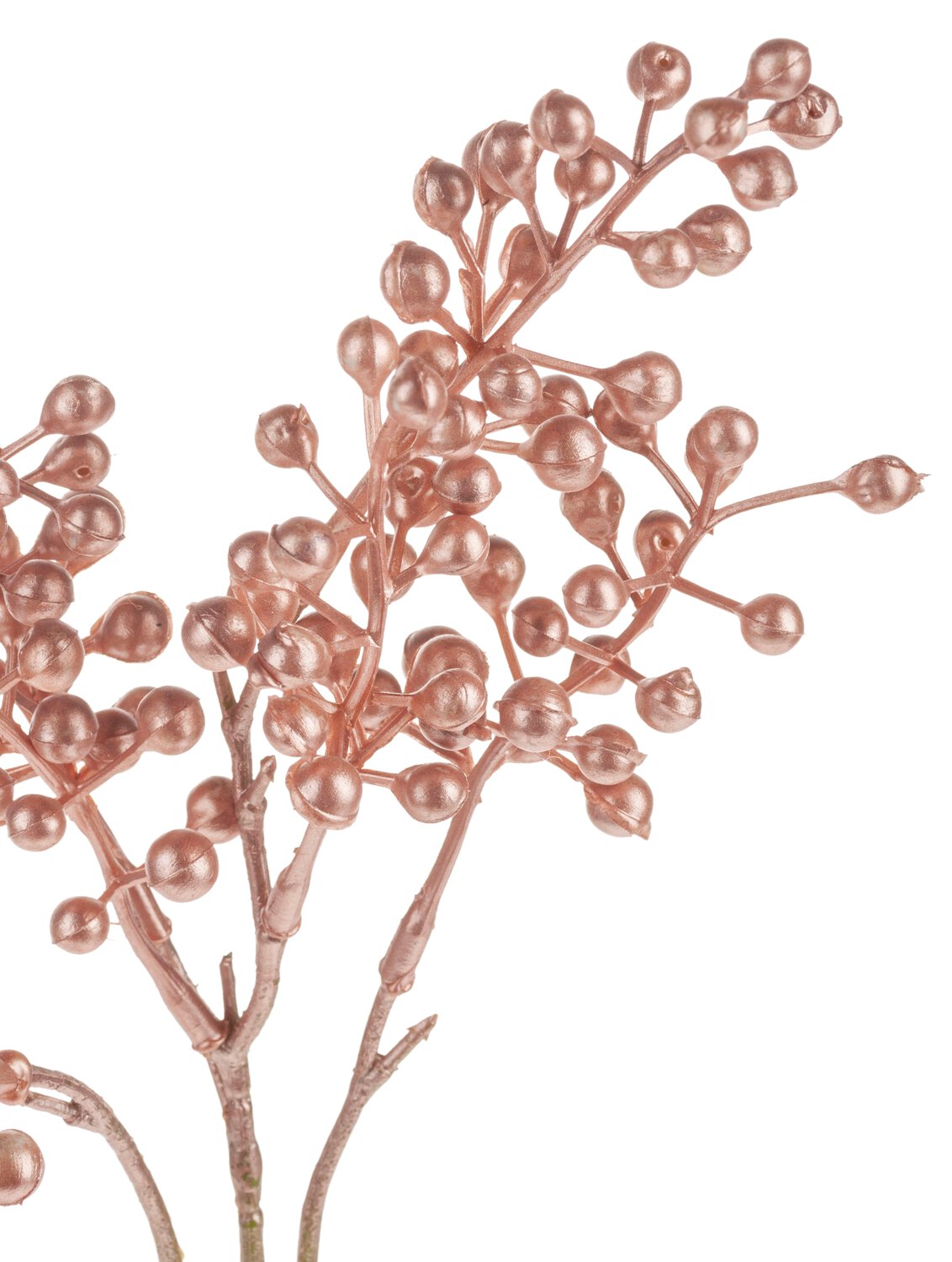 Artificial berry branch "Vintage", 40 cm, rose-gold