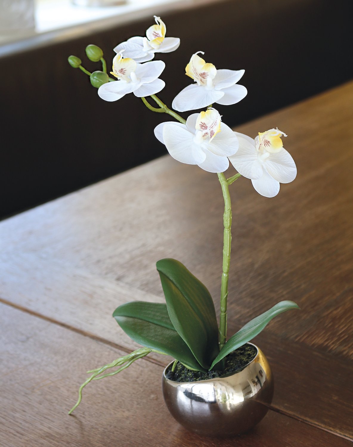 Phalaenopsis artificial, maceta, 35 cm, tacto real suave, blanco crema Phalaenopsis artificial, maceta, 35 cm, tacto real suave, blanco crema