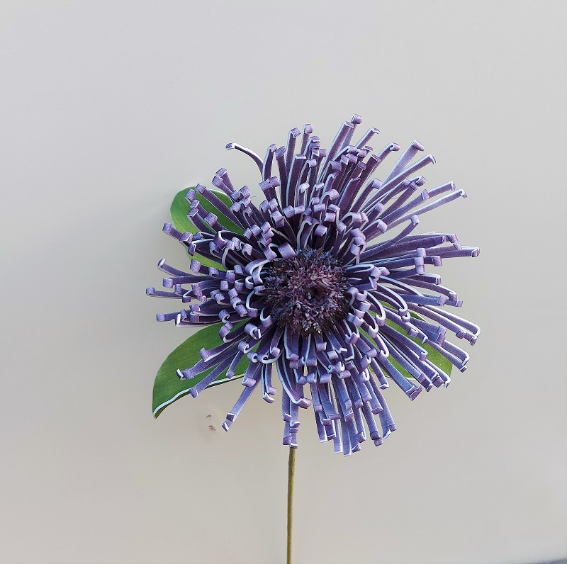 Deko Soft flower 'Nadelkissenprotea', 73 cm, dunkelviolett