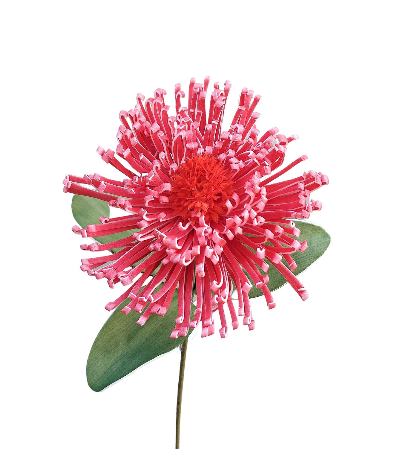 Deko Soft flower 'Nadelkissenprotea', 103 cm, purpurrot