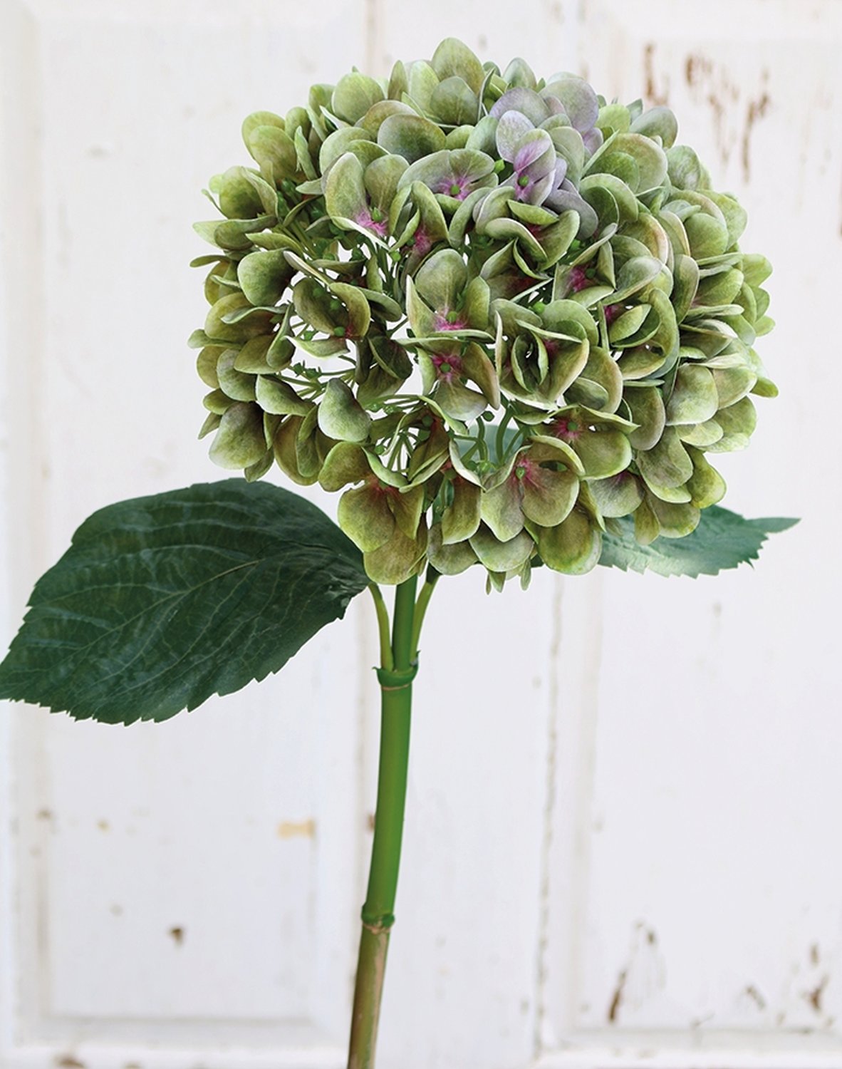 Faux hydrangea, 65 cm, green-pink