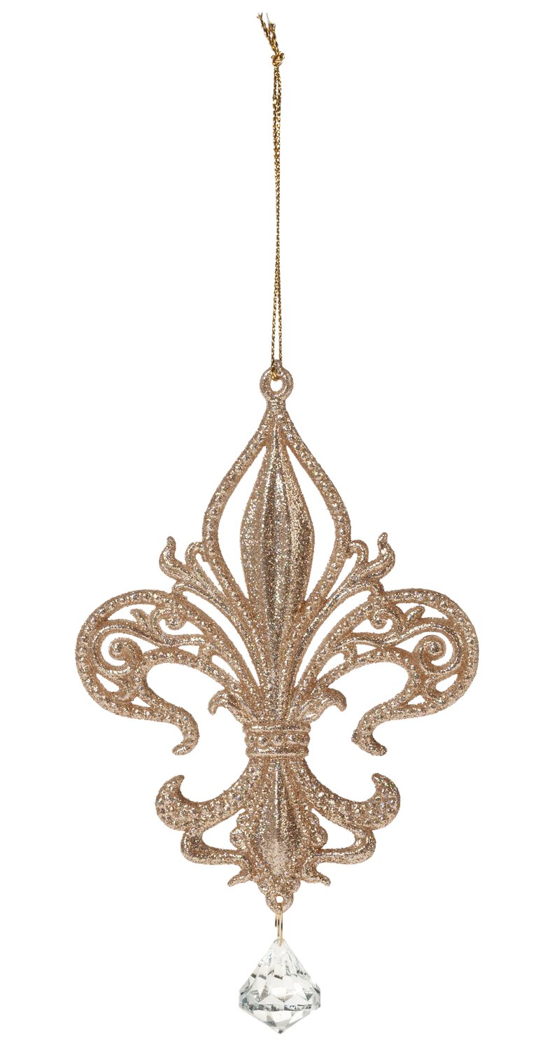 Deko Ornament 'Französische Lilie' aus Acryl, 15 cm, thé-gold
