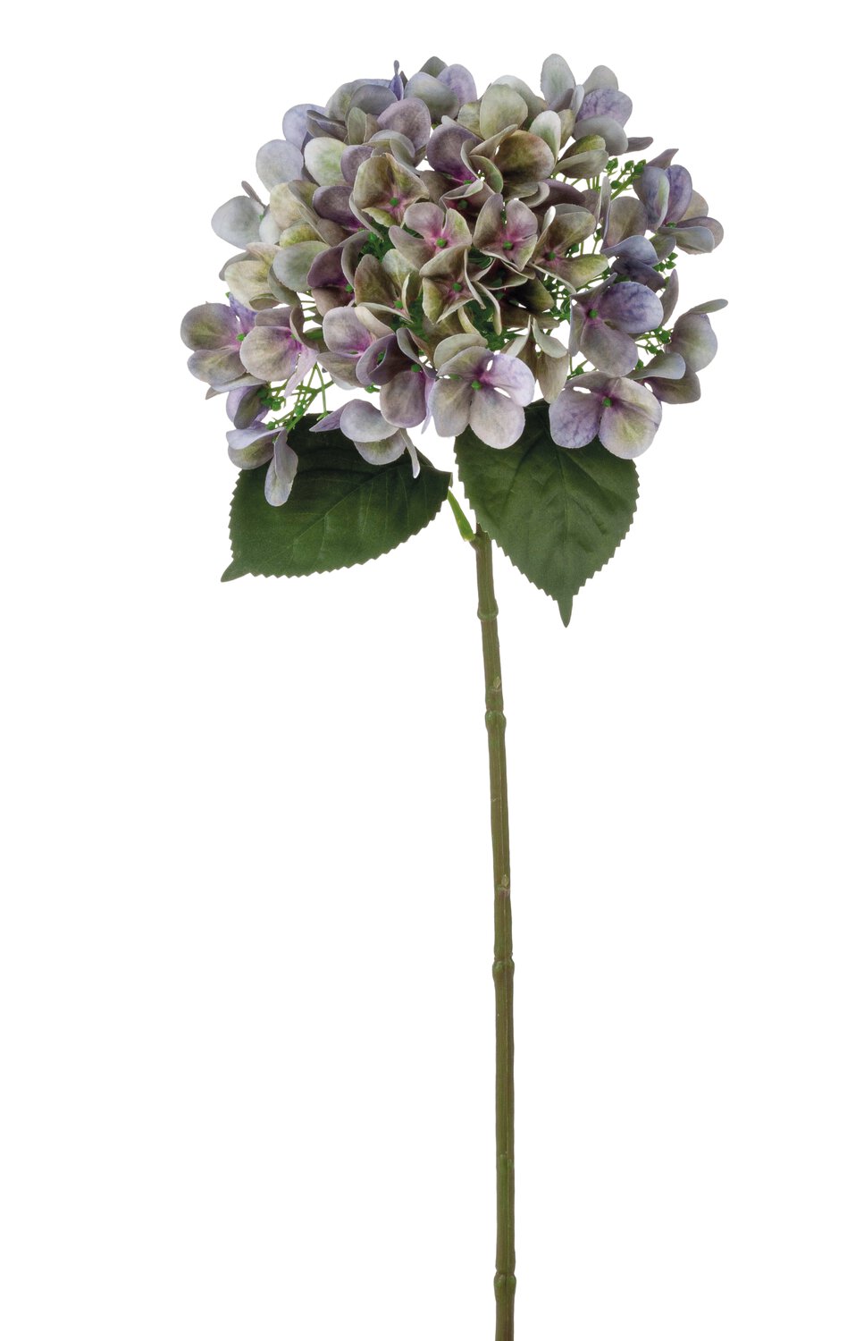 Künstliche Hortensie, 65 cm, grün-violett