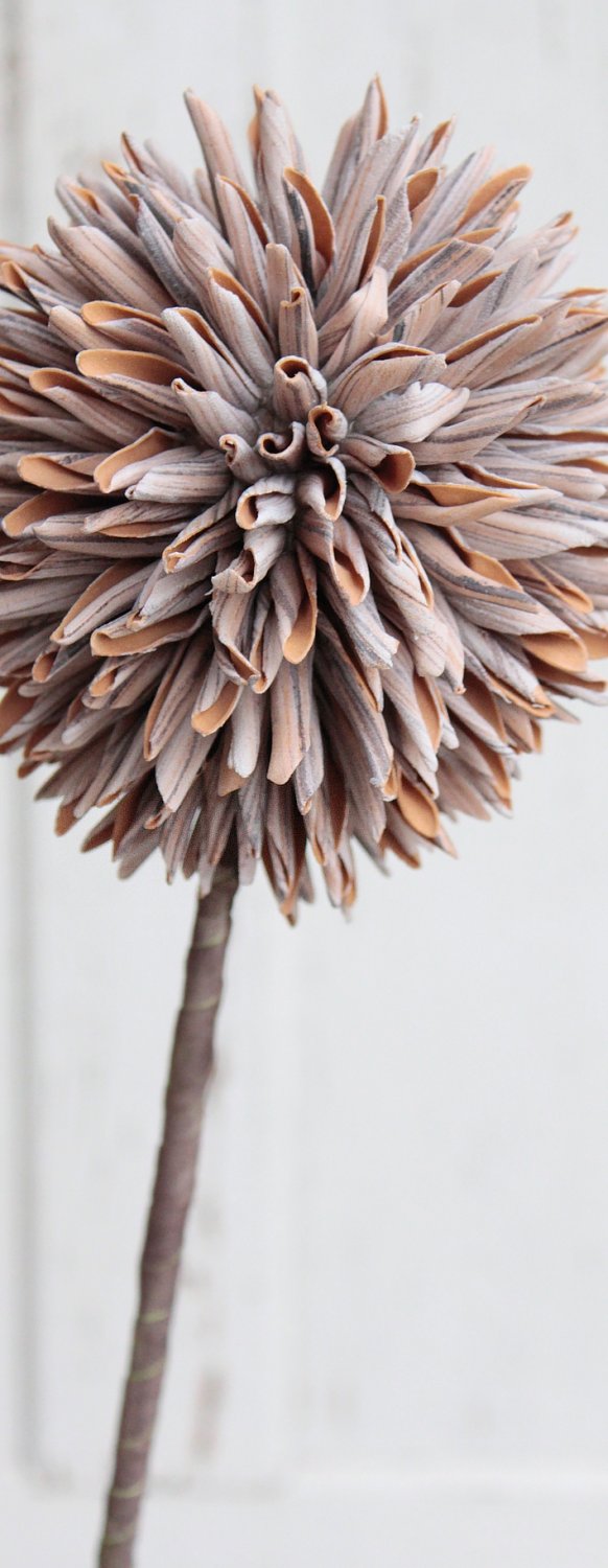 Artificial soft flower 'allium', 80 cm, natural