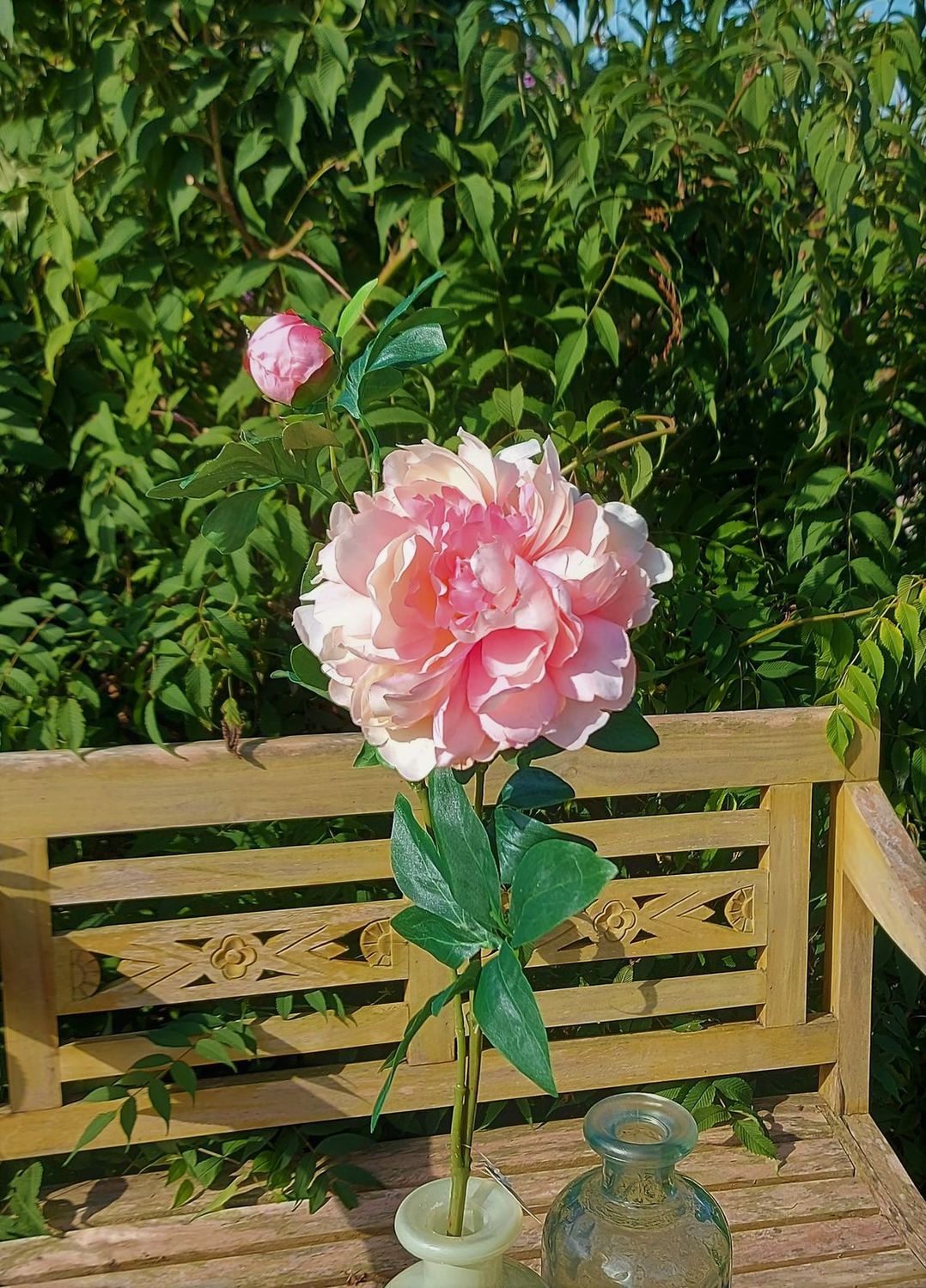 Deko Blume Päonie, 68 cm, creme-aprikose