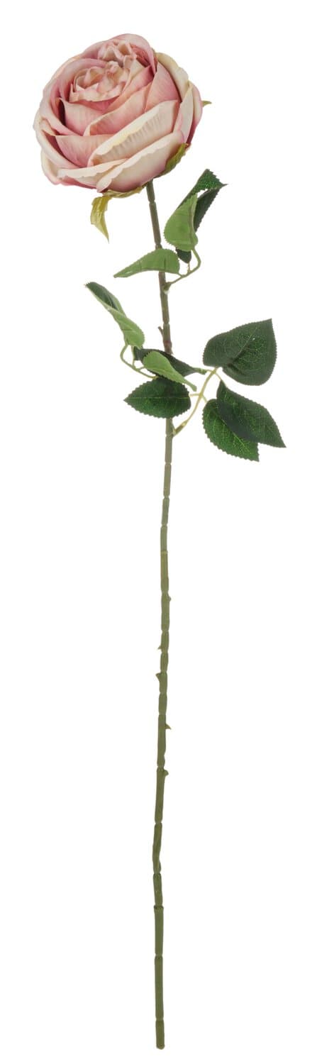 Künstliche Rose, 70 cm, Ø 10 cm, antik-hellrosa