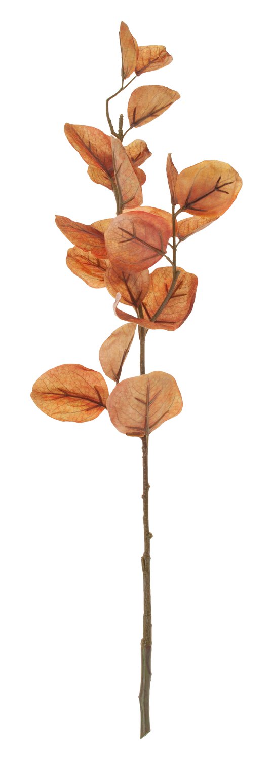 Artificial eucalyptus branch, 60 cm, autumn red