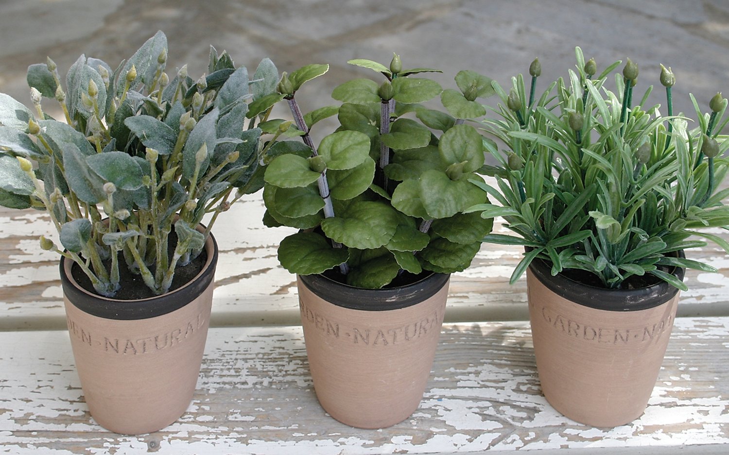 Menta artificiale in vaso di argilla, 20 cm, verde