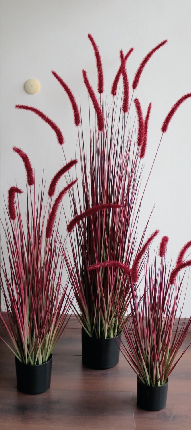 Künstlicher Grasbüschel 'Lampenputzergras', getopft, 90 cm, burgunder-grün Künstlicher Grasbüschel 'Lampenputzergras', getopft, 90 cm, burgunder-grün