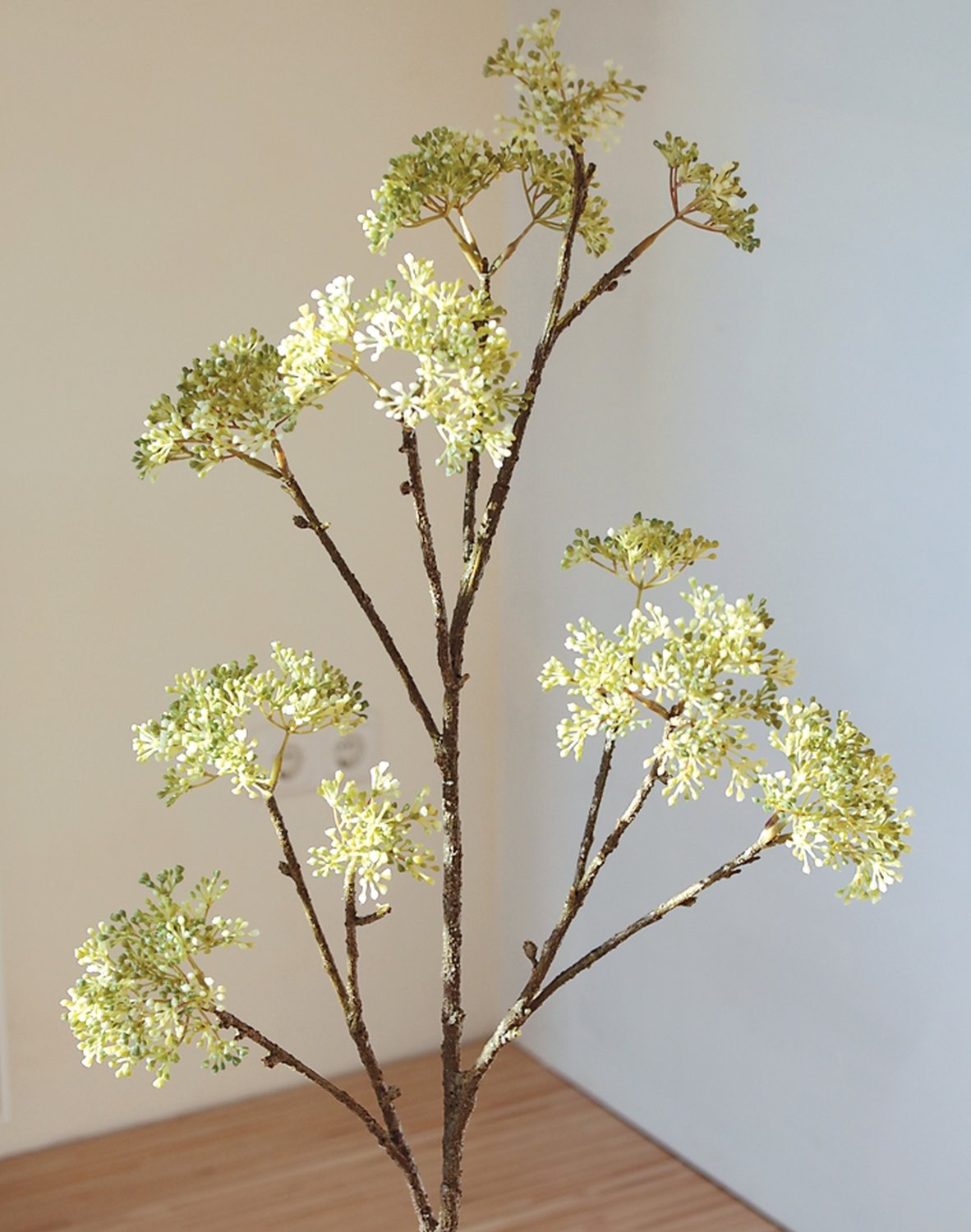 Artificial Viburnum stem, 100 cm, white-green