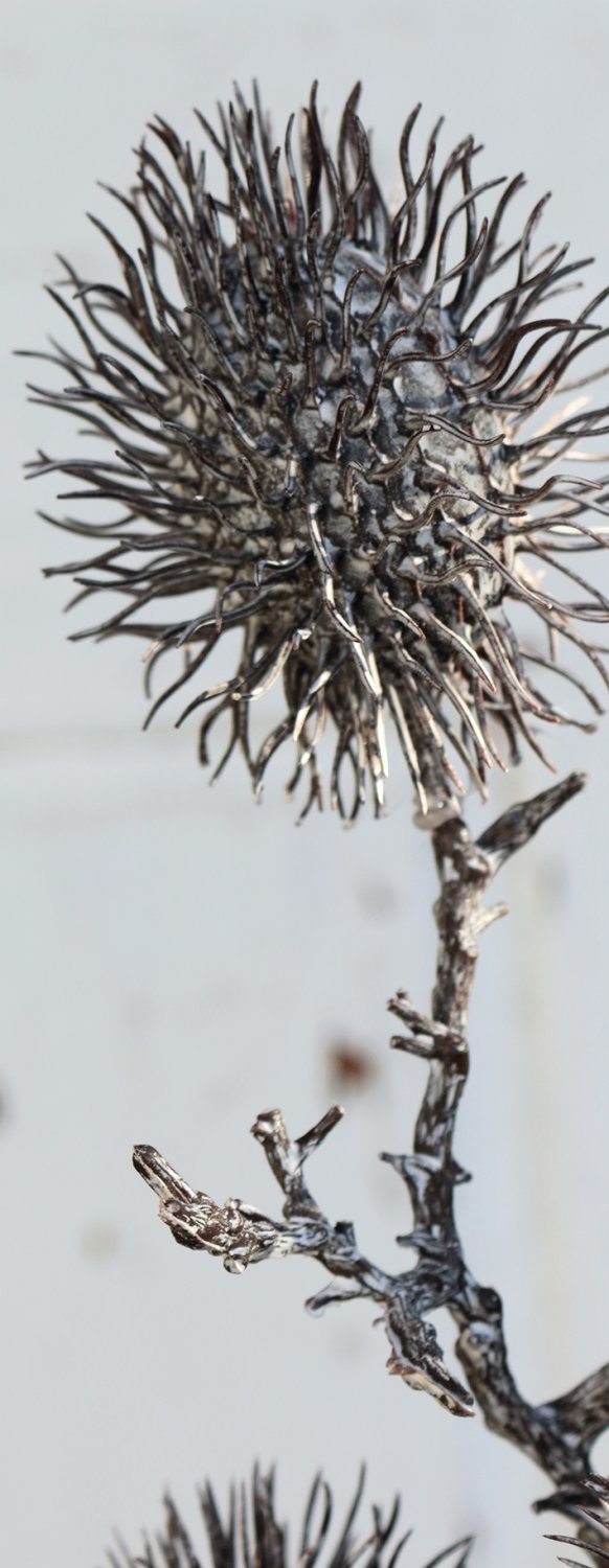 Artificial rambutan fruit branch, 60 cm, brown-white