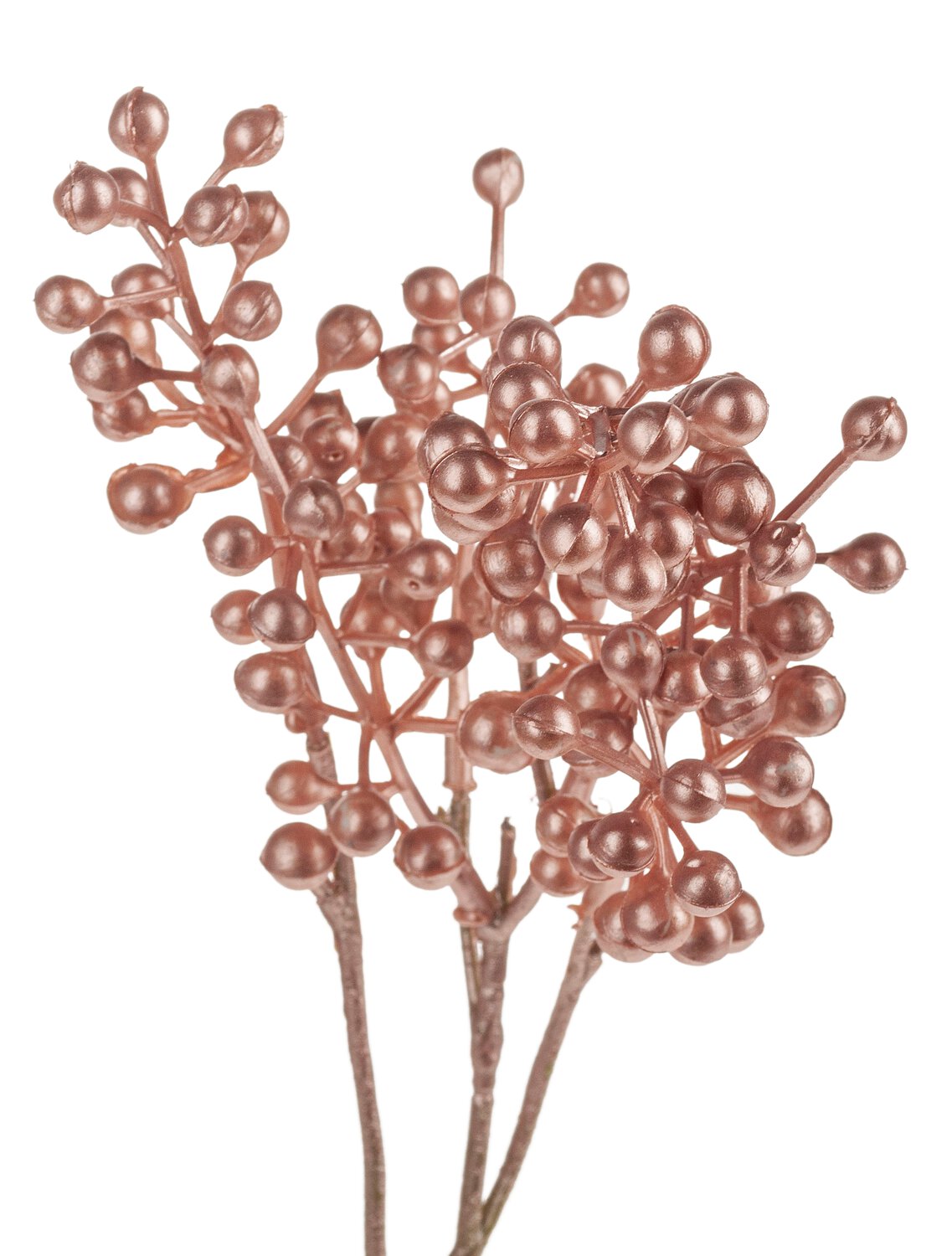 Deco berry branch "Vintage", 40cm, champagne-camelie