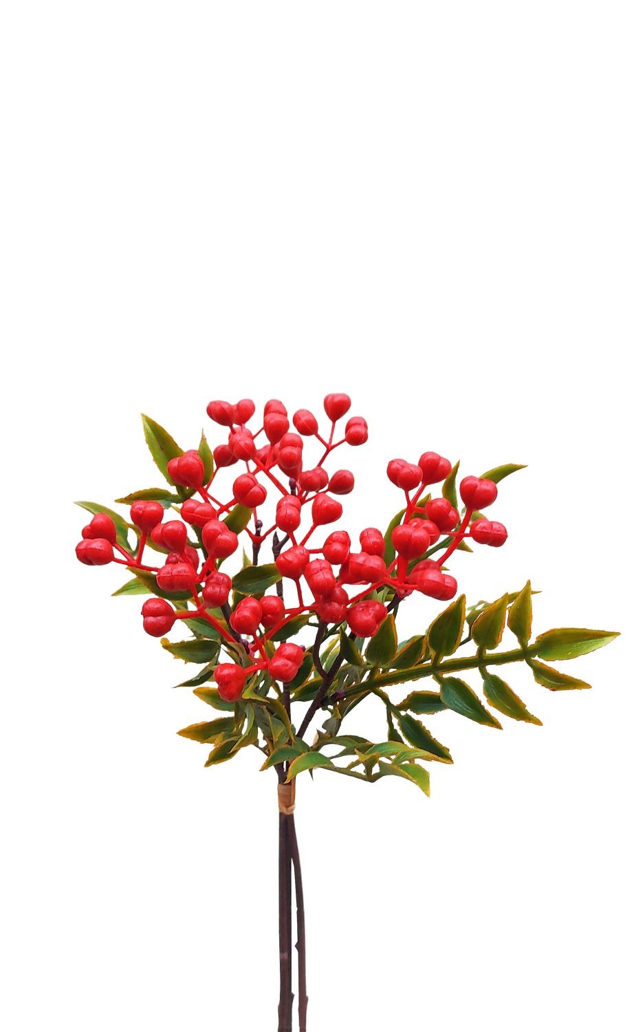 Artificial berries in bunch, 30 cm, red