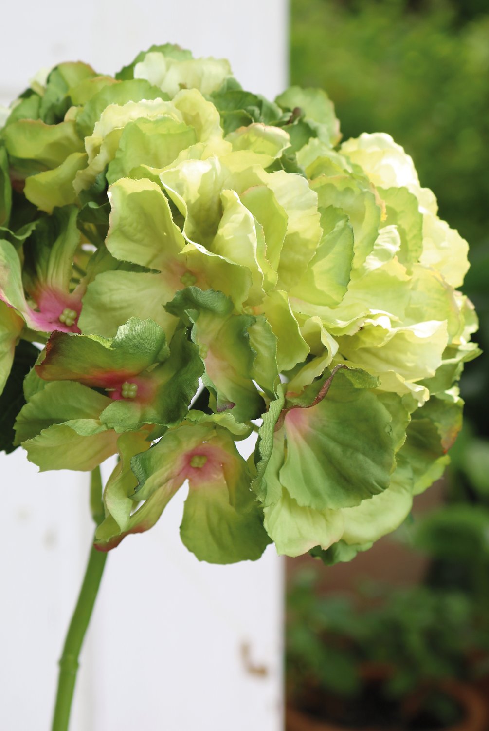 Artificial hortensia, 40 cm, green