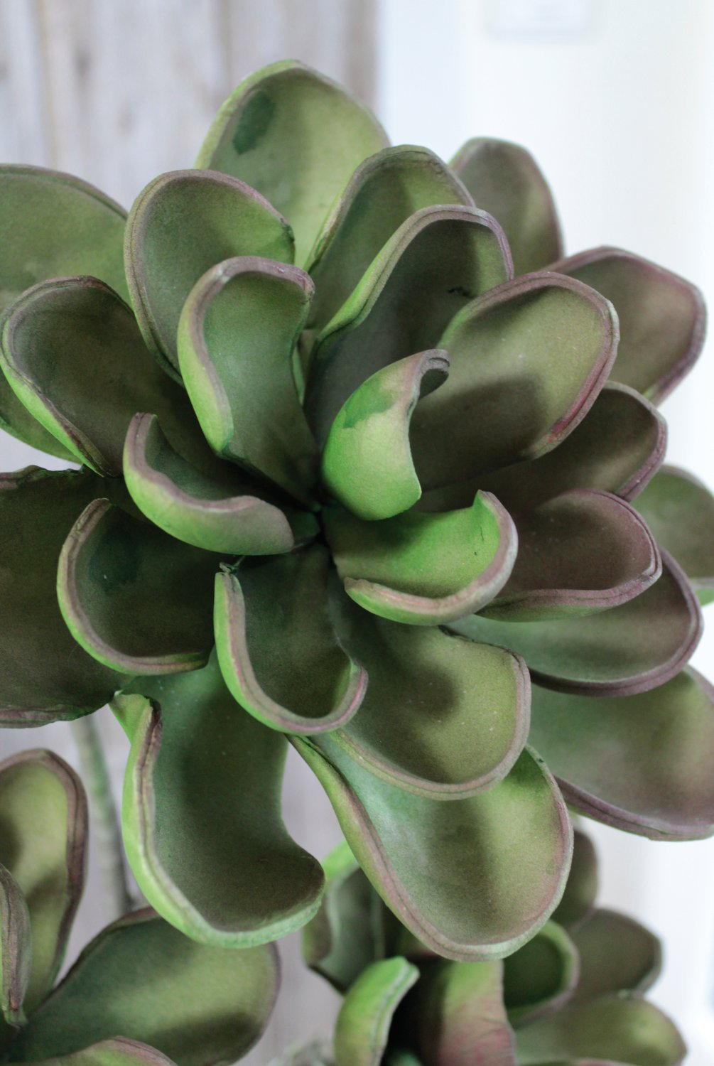 Artificial soft flower 'echeveria', 95 cm, green