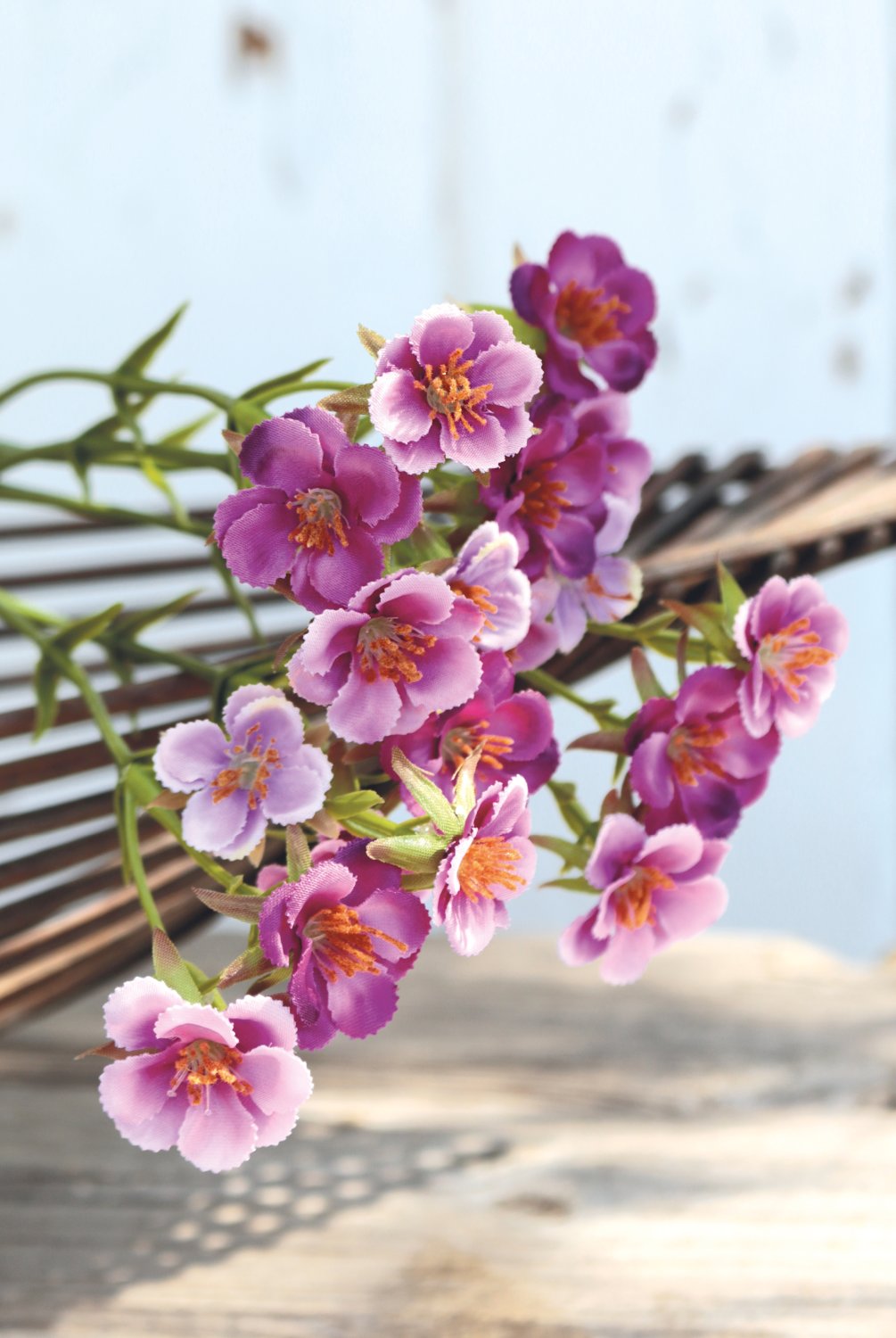 Mazzo di fiori di cera artificiale, 32 cm, viola chiaro-viola scuro