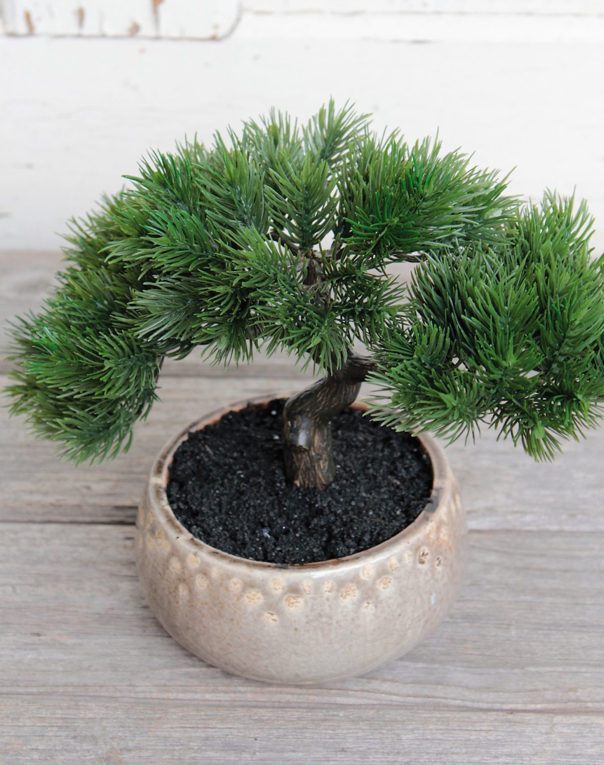 Künstliche Bonsai-Konifere in Keramiktopf, 23 cm, grün