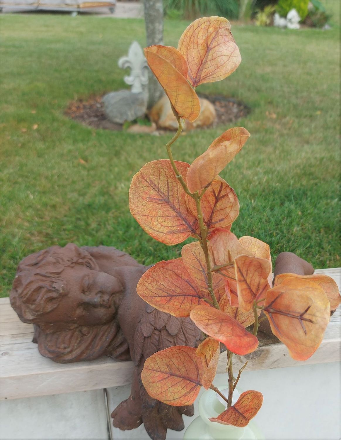 Deko Zweig aus Eukalyptus, 2-fach, 82 cm, herbstbraun