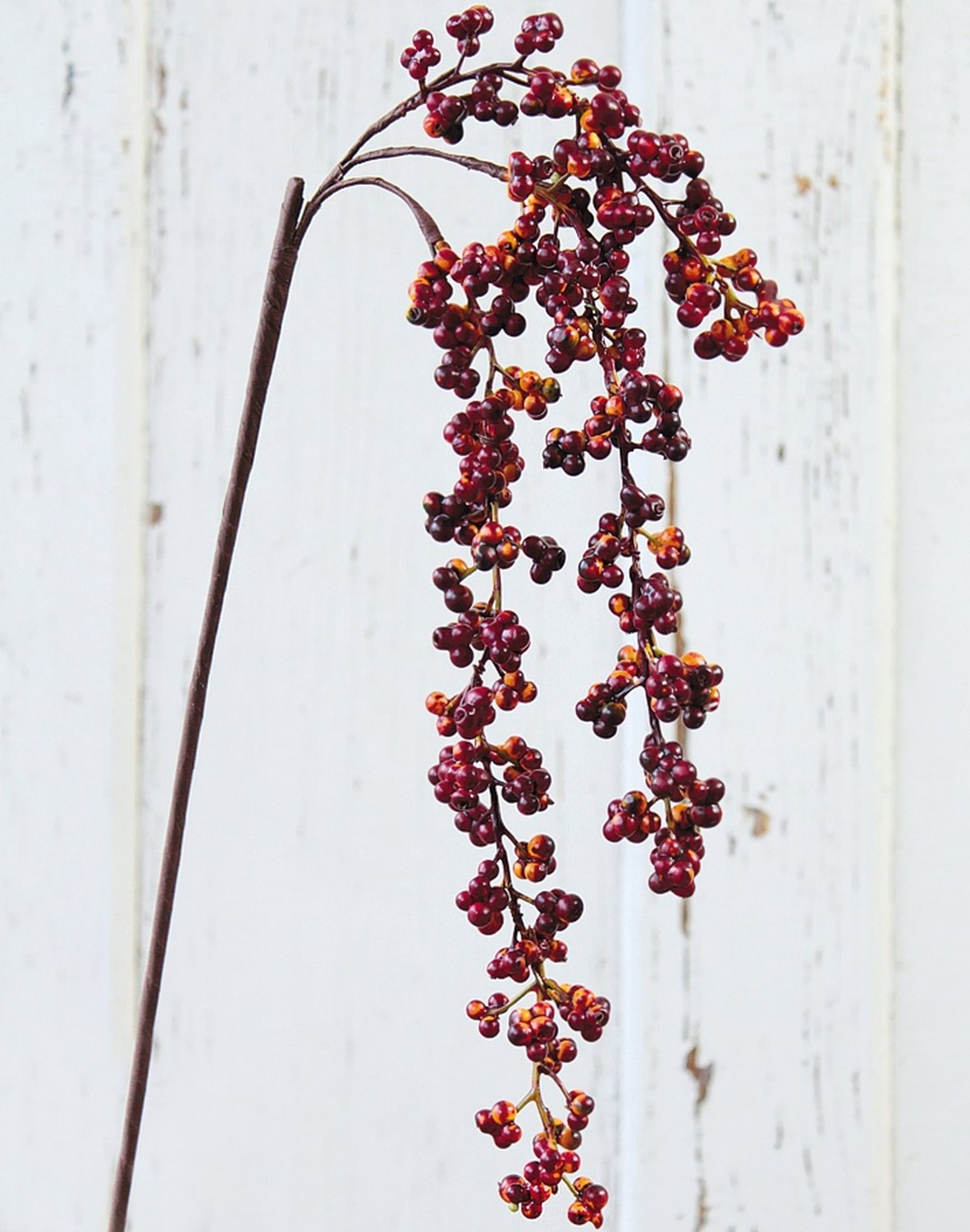 Künstlicher Beerenzweig Hänger, 43 cm (gesamt 65 cm), herbstrot