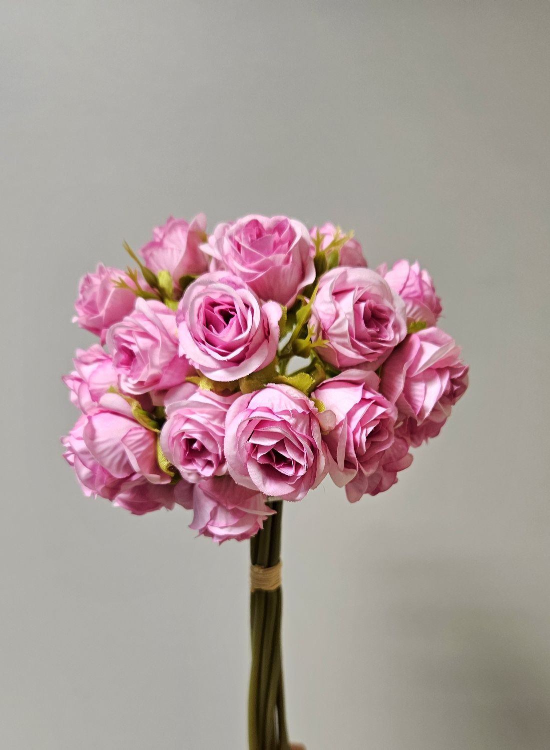 Künstlicher Polyantharosenbund, 31 cm, pink
