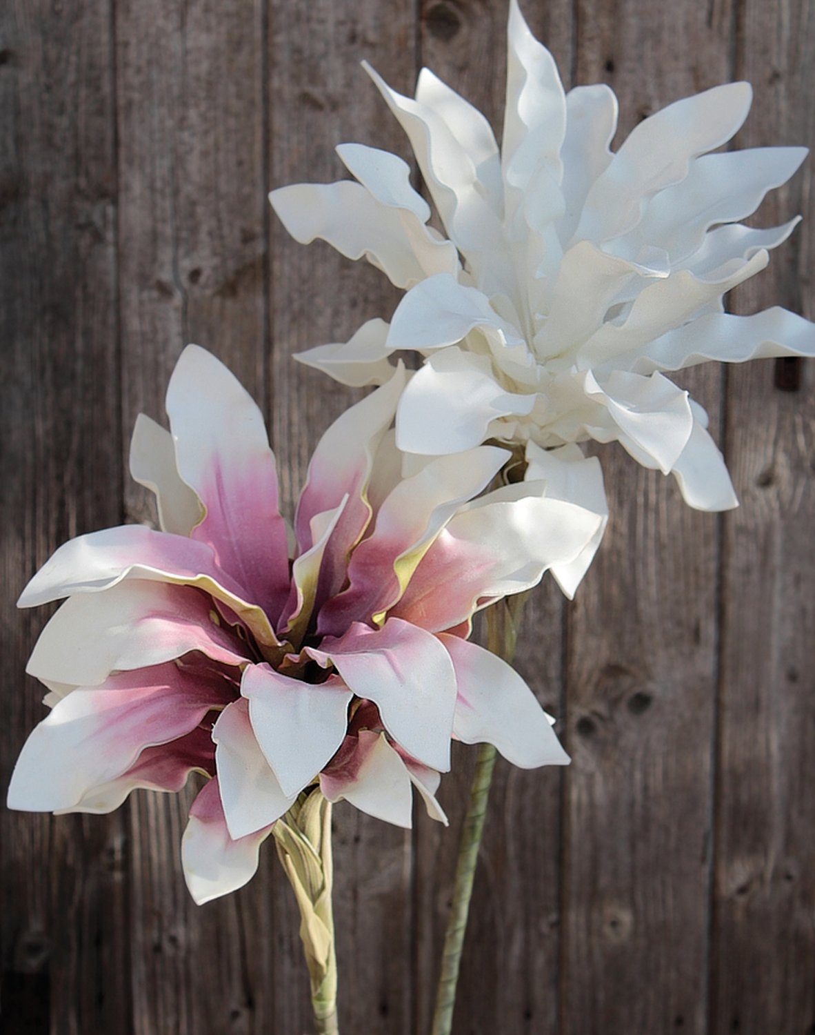 Artificial agave soft flower, 95 cm, pure white