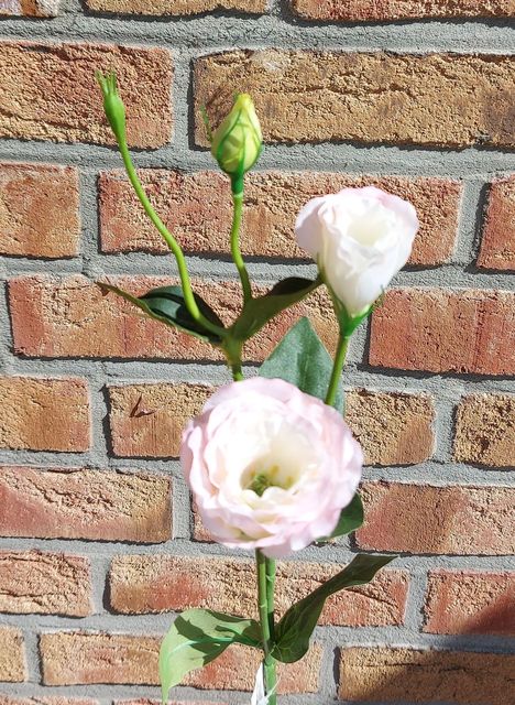 Flor de lisianthus artificial, 67 cm, rosa Flor de lisianthus artificial, 67 cm, rosa