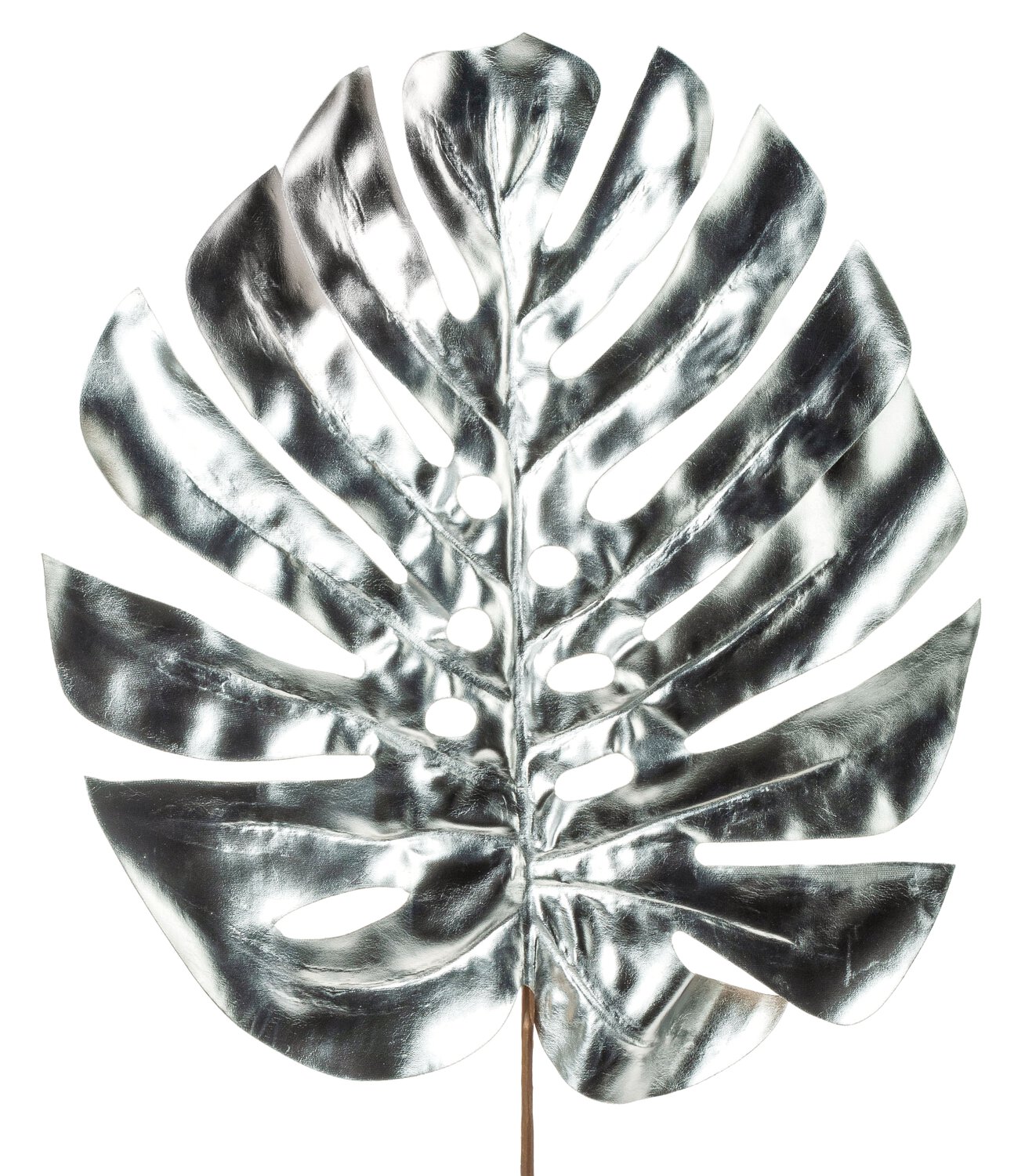 Künstliches Monsterablatt, 89 cm (Blatt 36 cm), silber