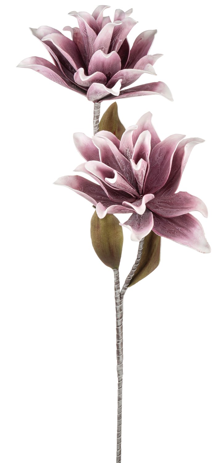 Deko Soft flower 'Kamelienzweig' mit 2 Blüten, 118 cm, antik-rosa